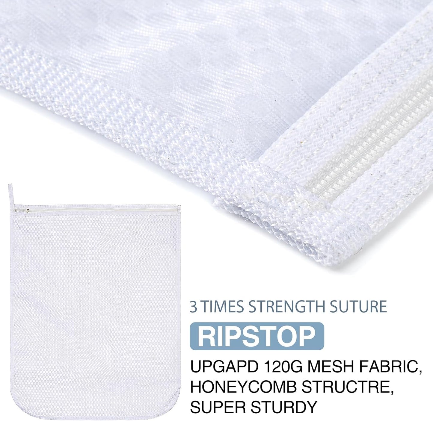 3 pcs Durable Honeycomb Mesh Laundry Bags for Delicates 12" x 15" (3 Medium)