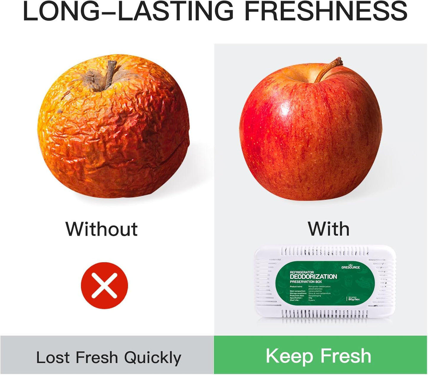 4 Pack Fridge Deodorizer, Refrigerator and Freezer Deodorizer Odor Eliminator Reusable, Unscented Activated Carbon Odor Absorber and Moisture for Freezers, Coolers, Closet and Trash Can