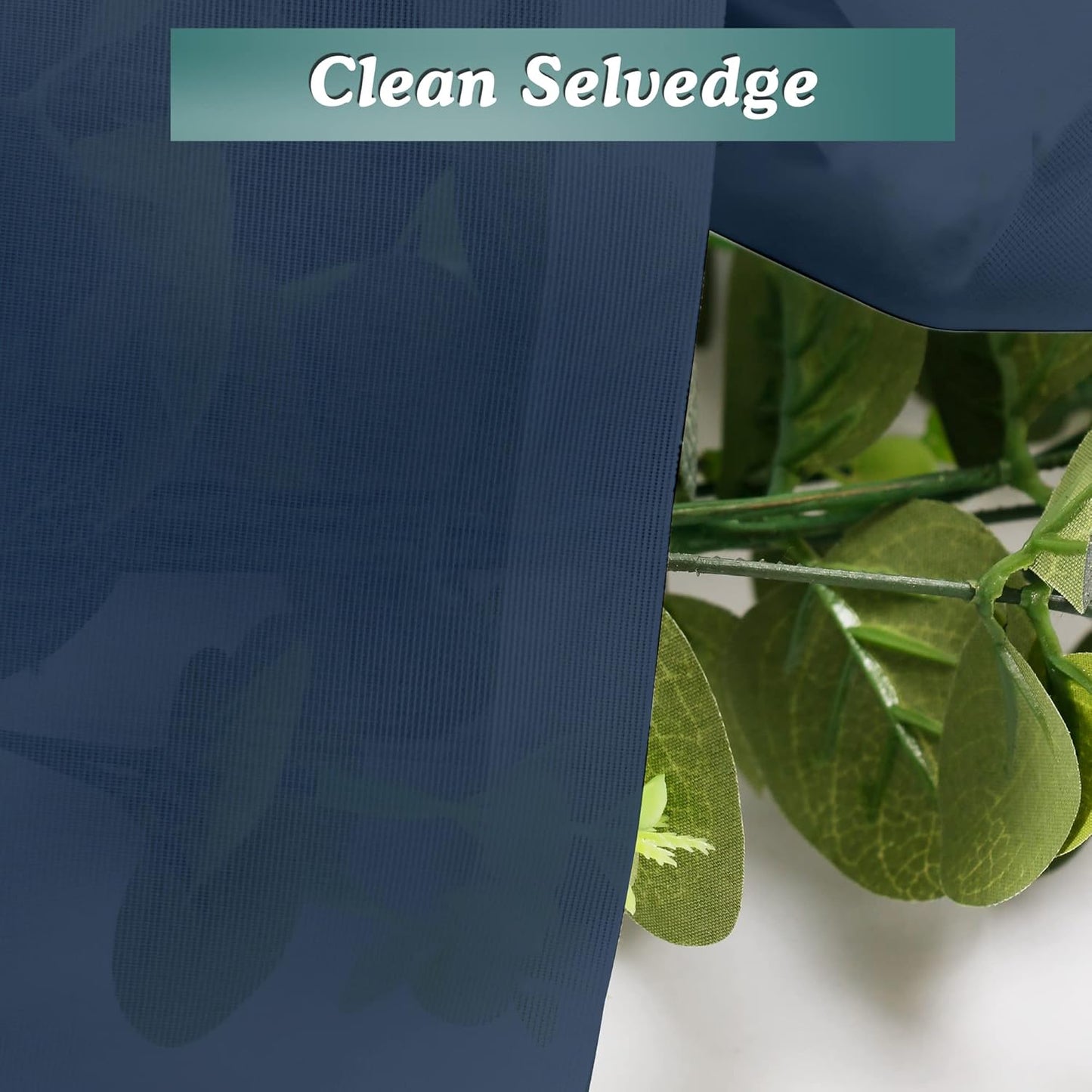 Chyhomenyc Navy Blue Sheer Scarf Valances for Windows 216 Inch Extra Long, Window Scarf Drapes Rod Pocket Backdrop for Wedding Arch Draping/Party/Canopy Bed/Living Room, 2PC, 18 Feet Length