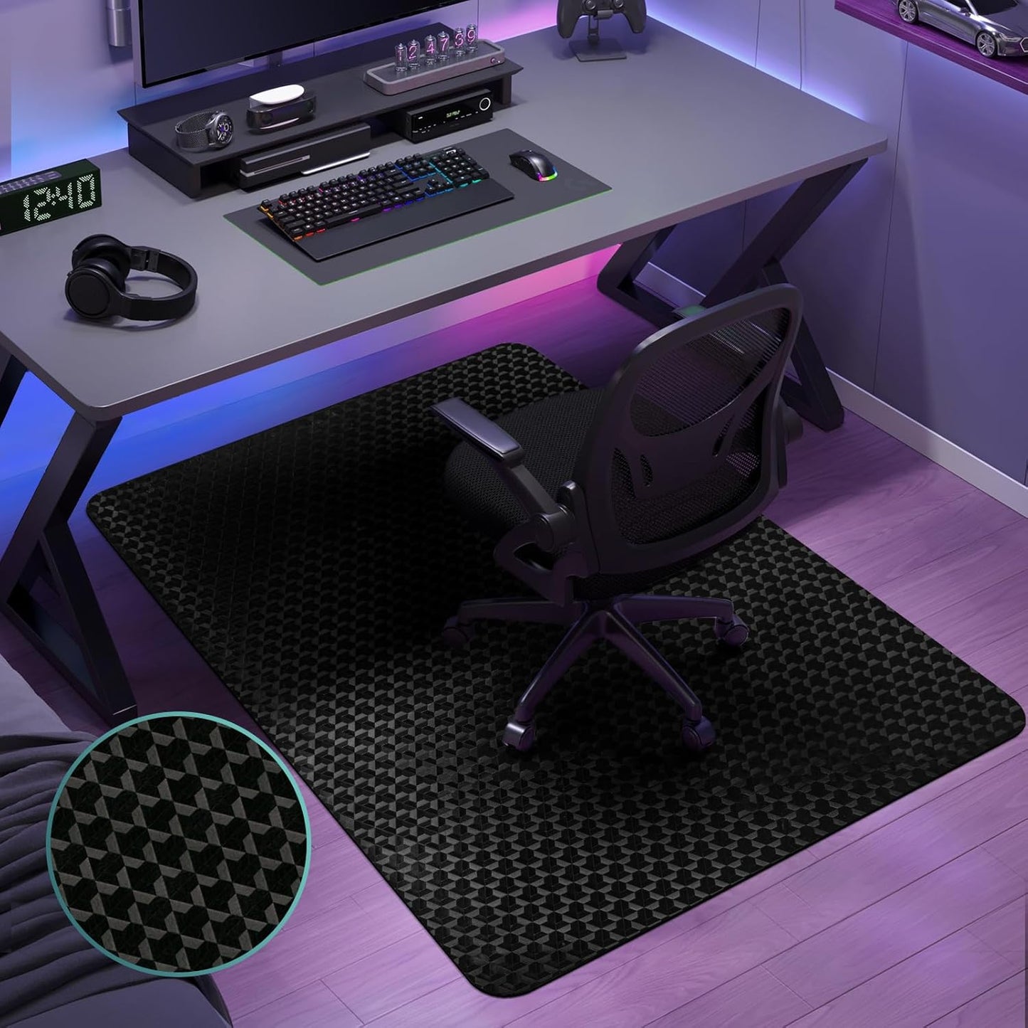 Vicwe Office Chair Mat for Hardwood Floor, 48" x 36" Office Chair Mats, Gaming Chair Mat for Hardwood, Easy Glide for Chairs, Multi-Purpose Floor Protector Desk Chair Mat for Home Office