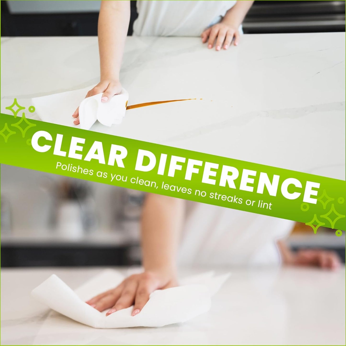 10-Pack Reusable Cleaning Cloths for Streak-Free Windows, Mirrors & All-Purpose Cleaning – Chemical-Free, Absorbent, Non-Abrasive, 16" x 16" White Cleaning Rags, Made in The USA