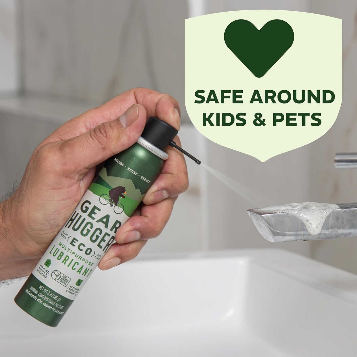 Gear Hugger Multipurpose Lubricant - Eco-Friendly (3 oz, Pack of 6), Rust Remover - Garage Door Lubricant Spray, Door Hinge Lubricant & Lock Lubricant - Plant-Based, No Petroleum, No PTFE