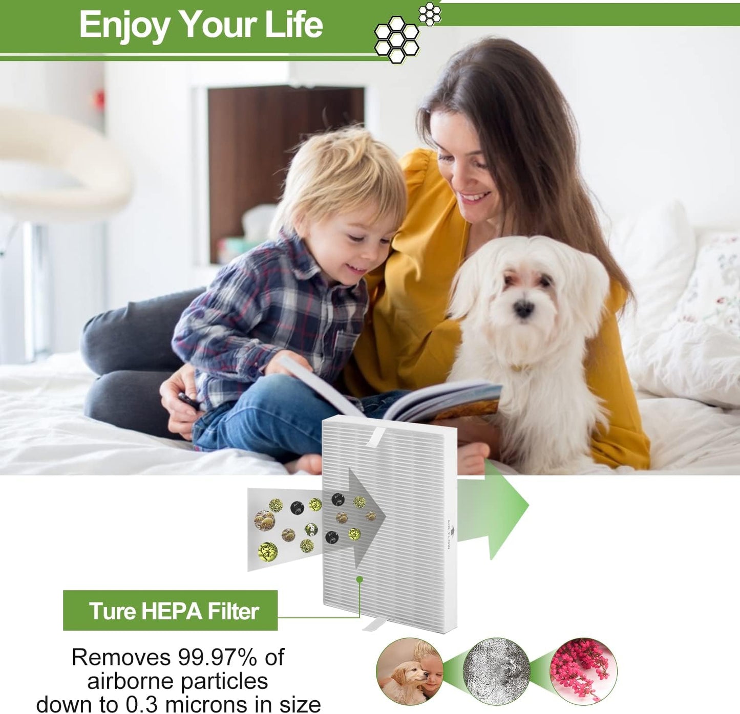 Smilyan 6 Pack Hpa300 HEPA Replacement Filter R for Honeywell HPA300 HPA200 HPA100 HPA090 Series Air Purifier, Compared to HRF-R3 HRF-R2 HRF-R1