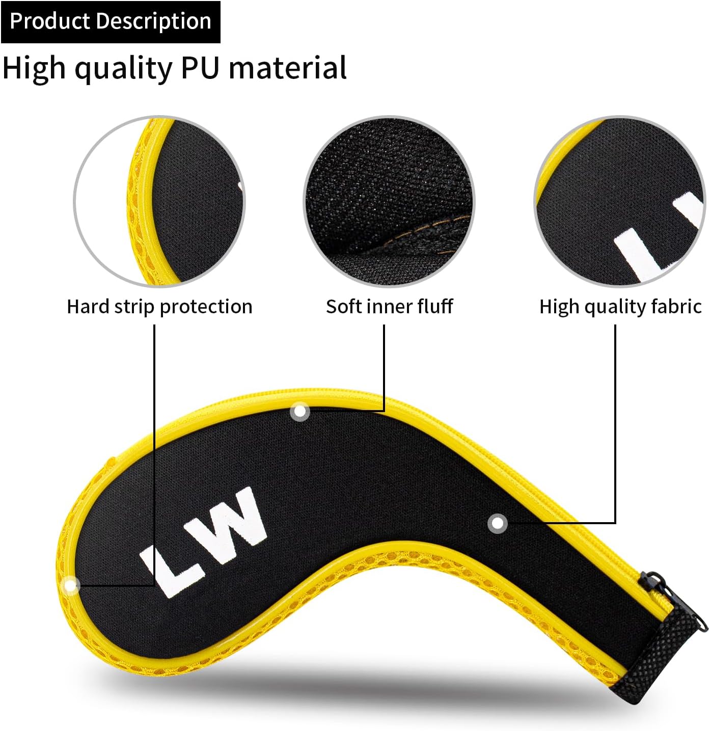 Golf 12pcs Thick Synthetic Golf Iron Head Covers Set Headcover Fit All Brands Callaway Ping Taylormade Cobra Etc. Also Custom Name