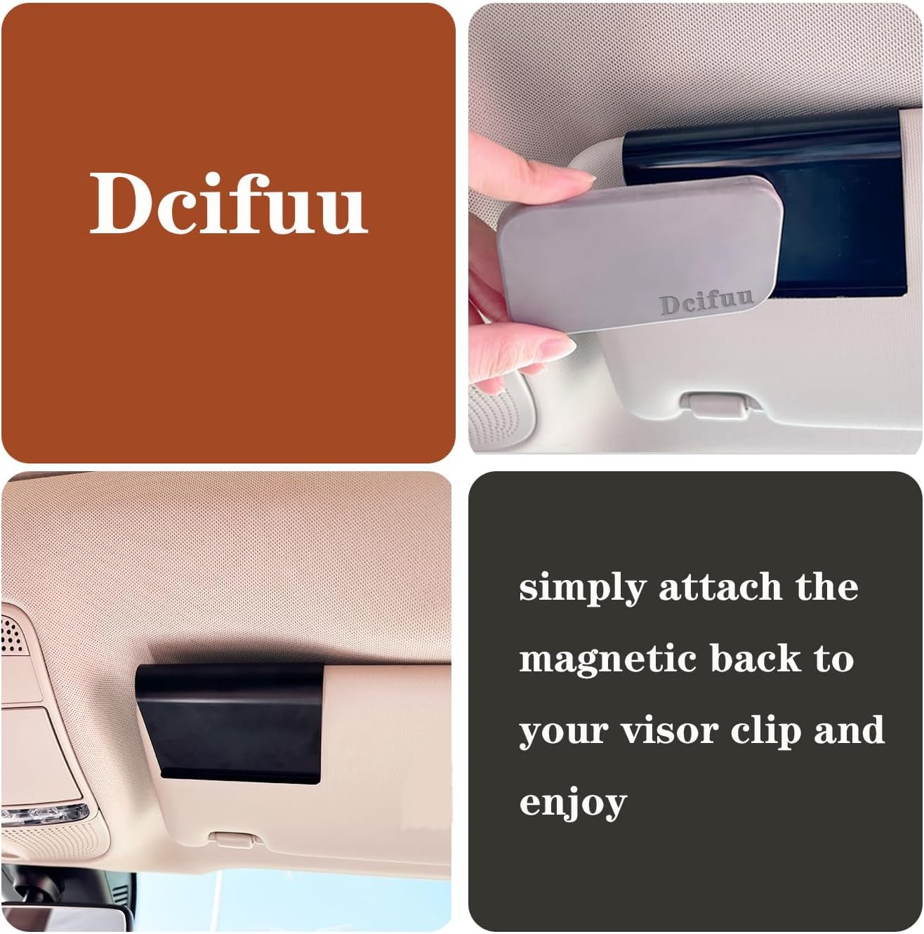 Amber Air Freshener, Stone Scent Starter Kit, Odor Eliminator - Car Visor Clip (Pack of 1 - Amber Scent)