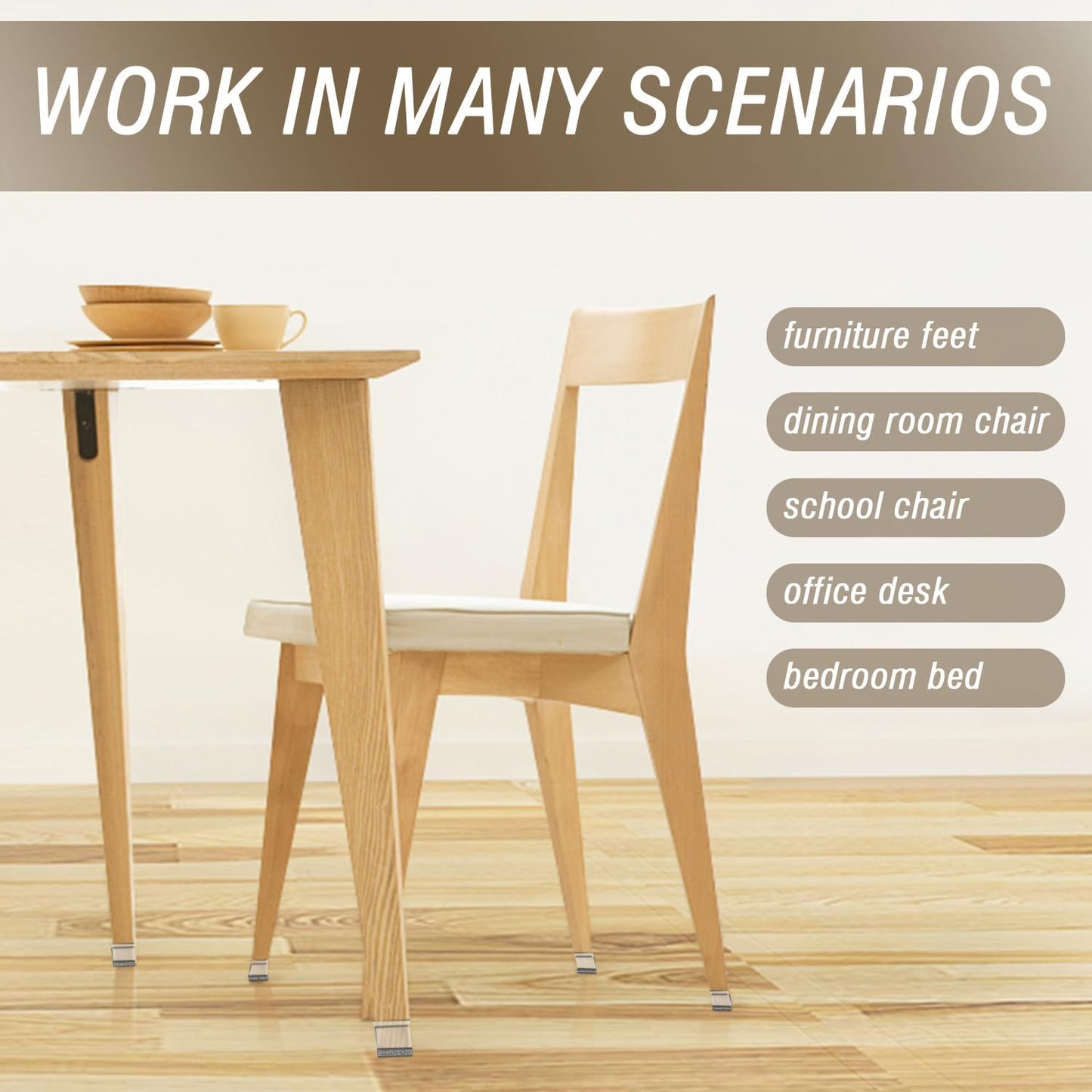 BUMACO Chair Leg Floor Protectors Rectangle Chair Leg Protectors for Hardwood Floors Silicone Pads Covers to Protect Floors(Clear-40 Pcs, Rectangle M Fit (Perimeter: 3-3/4"~4-7/8")