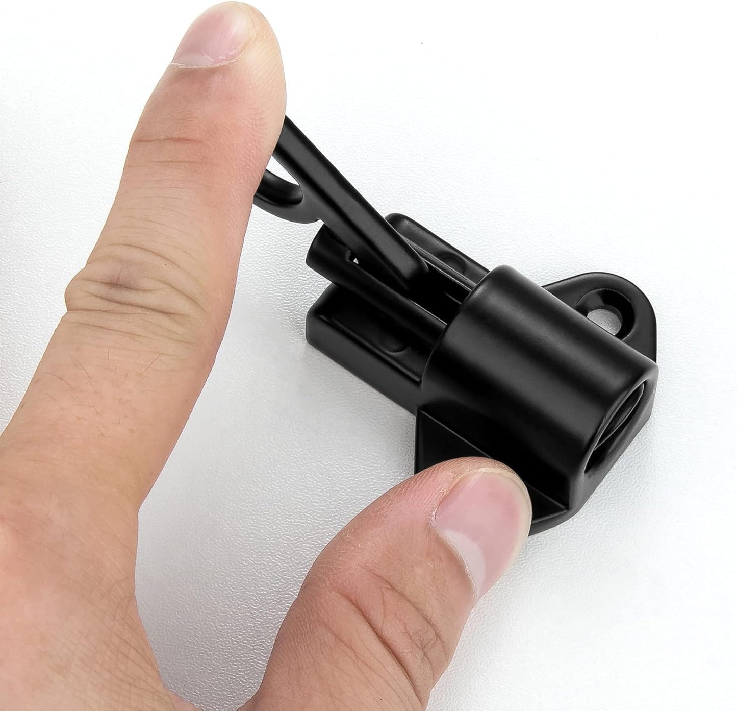 3 Packs Self-Closing Latches，Black Spring Door Lock，Resilient Bolt Latch Aluminum Alloy Safety Automatic Spring Barrel Slide Door Lock with Screws,Used for Gate,Window and Cabinet etc…