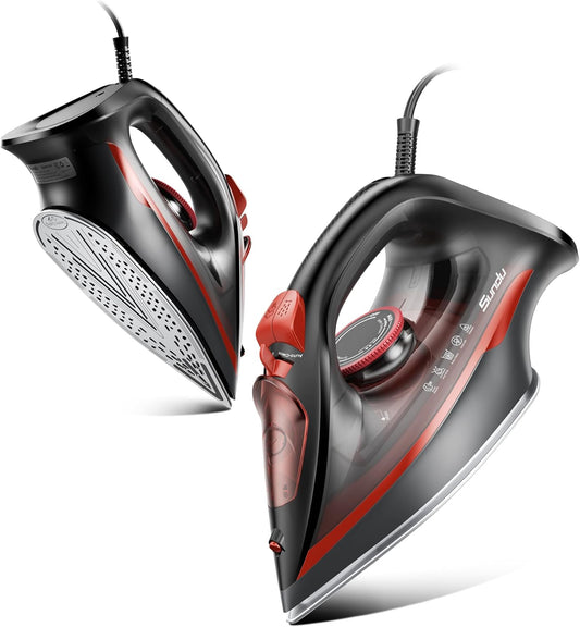 Irons Steamer for Clothes, 1500W Iron with Burst of Steam, 500 Microsteam Holes, Powerful Steam Iron, Auto shutoff, Self-Cleaning, 12.31oz Water Tank Ironing Clothes for All Fabrics