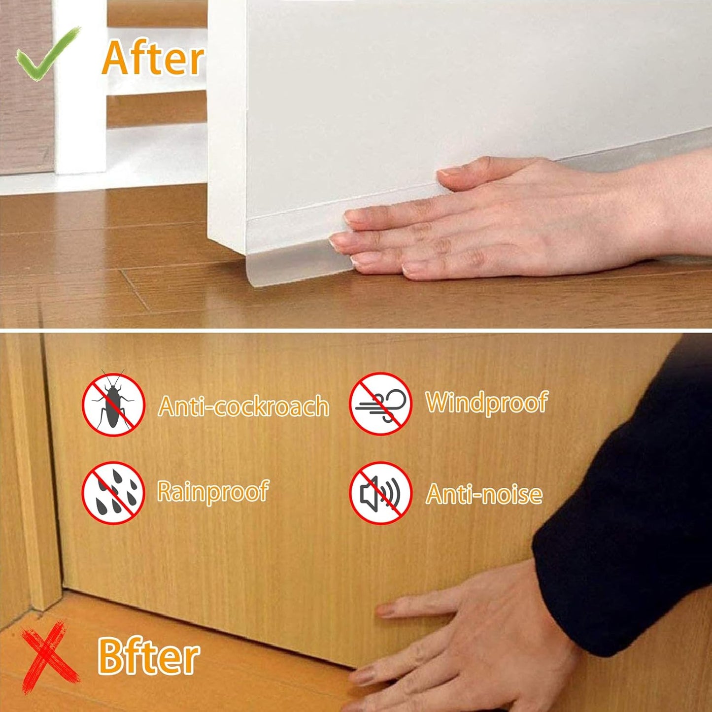 Door Weather Stripping Doors Seal Strip, 26 FT Silicone Sealing Tape for Door Draft Stopper Adhesive for Doors, Windows and Shower Glass Gaps(Transparent, 25mm)