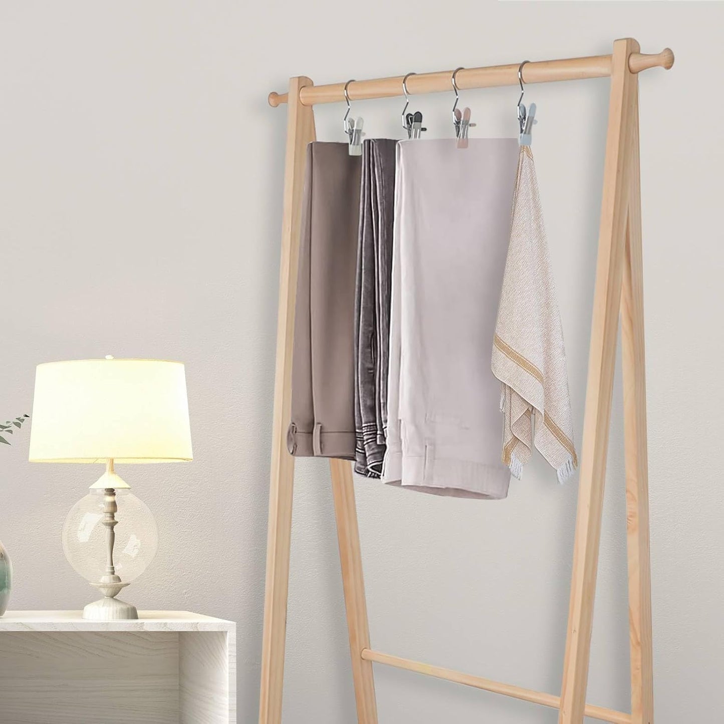 15/30Pcs Upgrade Double Head Clamp Dipped Clothespin for Laundry Hooks with Clips, Boot Holder, Hanging Clips, Portable Multifunctional Hangers Single Clip Space Saving for Jeans, Hats (30, White)