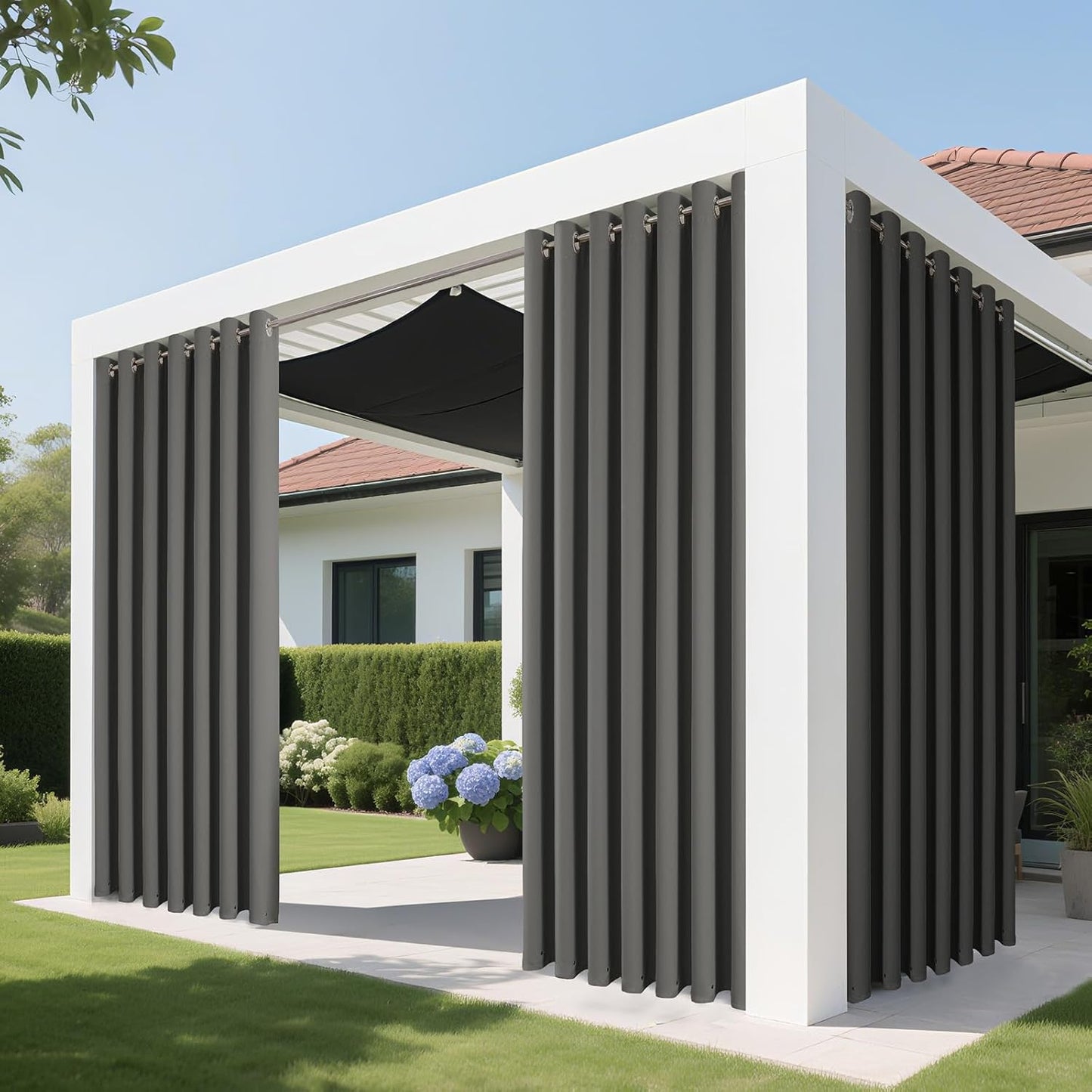 Joydeco Blackout Patio Sliding Door Curtains 96 Inches Long, Grommet Privacy Room Divider Curtains, Extra Wide Thermal Blackout Drapes for Bedroom Living Room (Light Grey, 70Wx96L, 1 Panel)