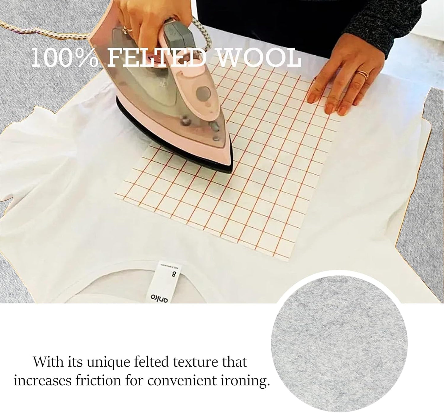 Wool Pressing Mat for Quilting, 24" X 36" Portable Wool Ironing Mat 100% Felted Wool Iron Board for Quilters, Great for Quilting & Sewing Projects