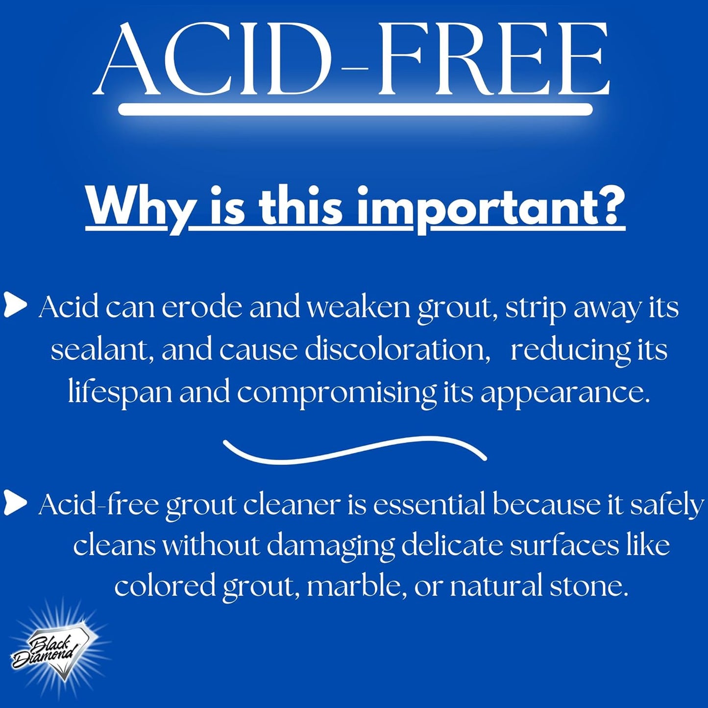 Black Diamond Ultimate Grout Cleaner: Best Cleaner for Tile, Ceramic, Porcelain, Marble Acid-Free Safe Deep Cleaner & Stain Remover for Even The Dirtiest Grout. (1-Quart/1-Gallon/sm brush)