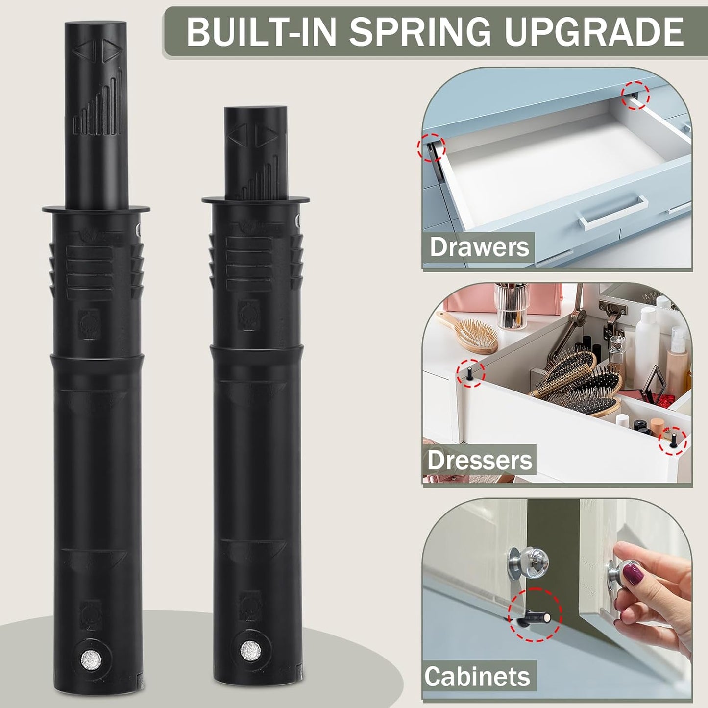 Lounsweer 50 Pack Magnetic Push Latches for Cabinet Door 2.87 Inches Short Push to Open Cabinet Hardware Pop up Lock Magnetic Latch for Closet Cupboard Wine Rack Dresser Drawer Sliding Door (Black)