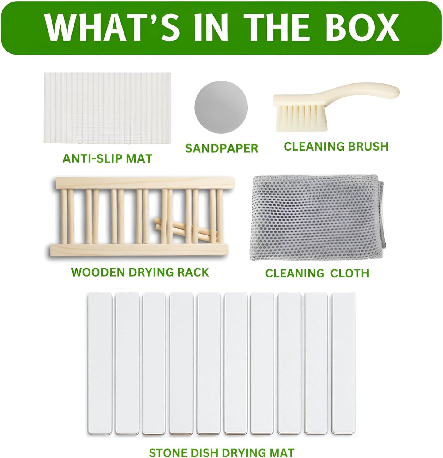 Stone Dish Drying Mat – Large 24×16 Quick Dry Stone Mat Kitchen, Diatomaceous Earth Dish Drying Mat for Kitchen Counter with Wooden Drying Rack, Fast Drying Stone Mat, Eco-Friendly & Super Absorbent