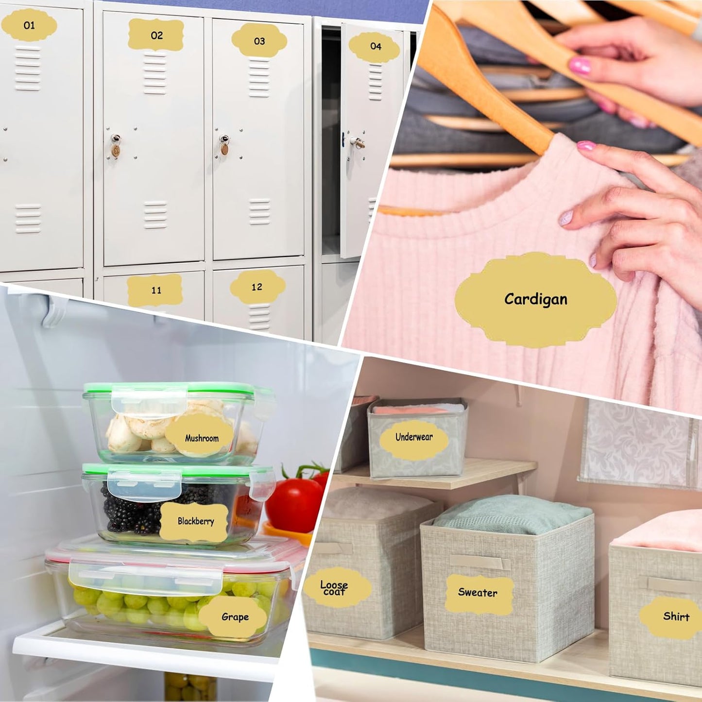 450pcs Label Stickers, Gift Tag Stickers, Name Tags, Self-Adhesive Writable All-Purpose Labels for Mason Jars, Canning, Bottles, Binders School Office Supplies