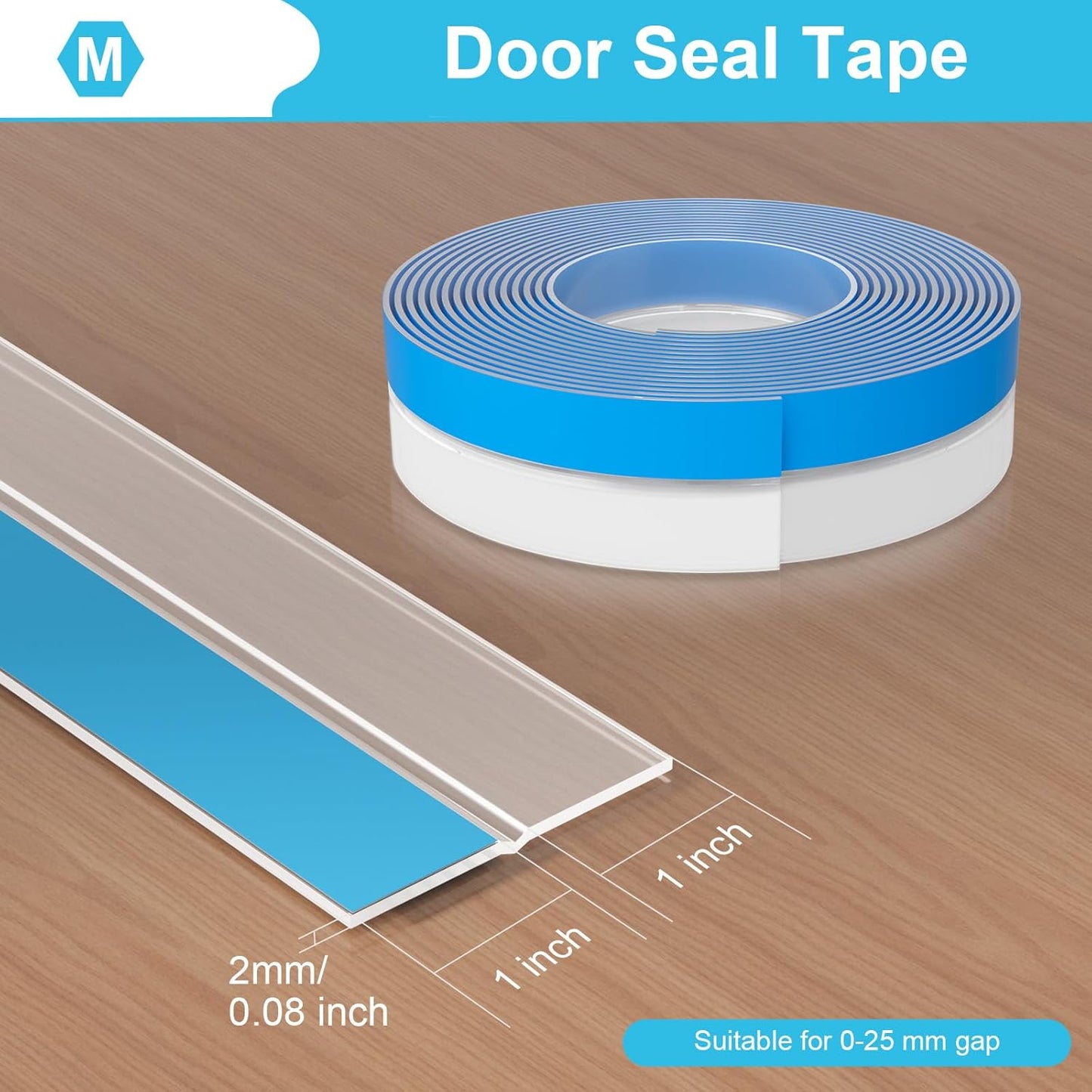 Weather Stripping Door Seal, Silicone Strip for Frame and Gaps Draft Stopper,Glass Shower Door Sweep, Clear, 36 Feet x 2 Inch