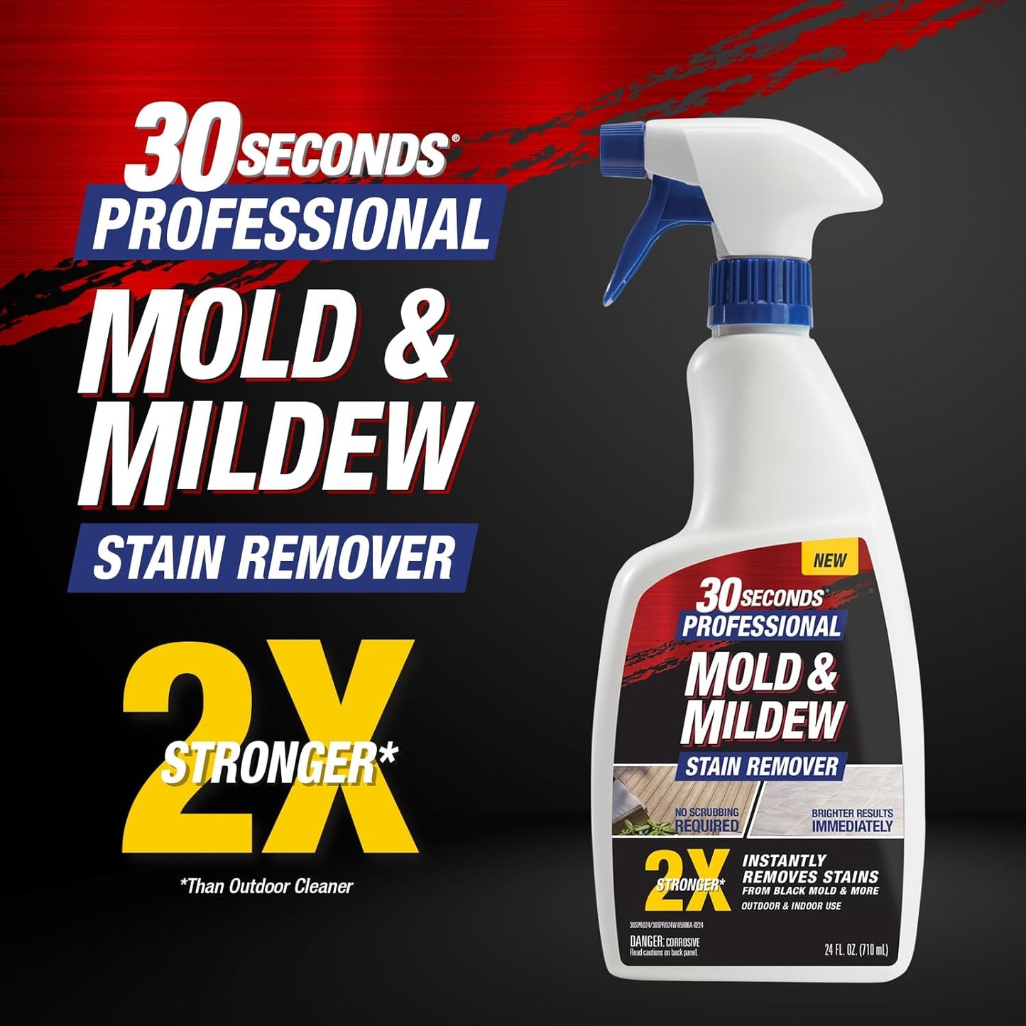 30 SECONDS Pro Mold and Mildew Stain Remover | Scrub Free | Brighter Results Instantly | Ready To Use | 32 Fl. Oz. (2 PACK)