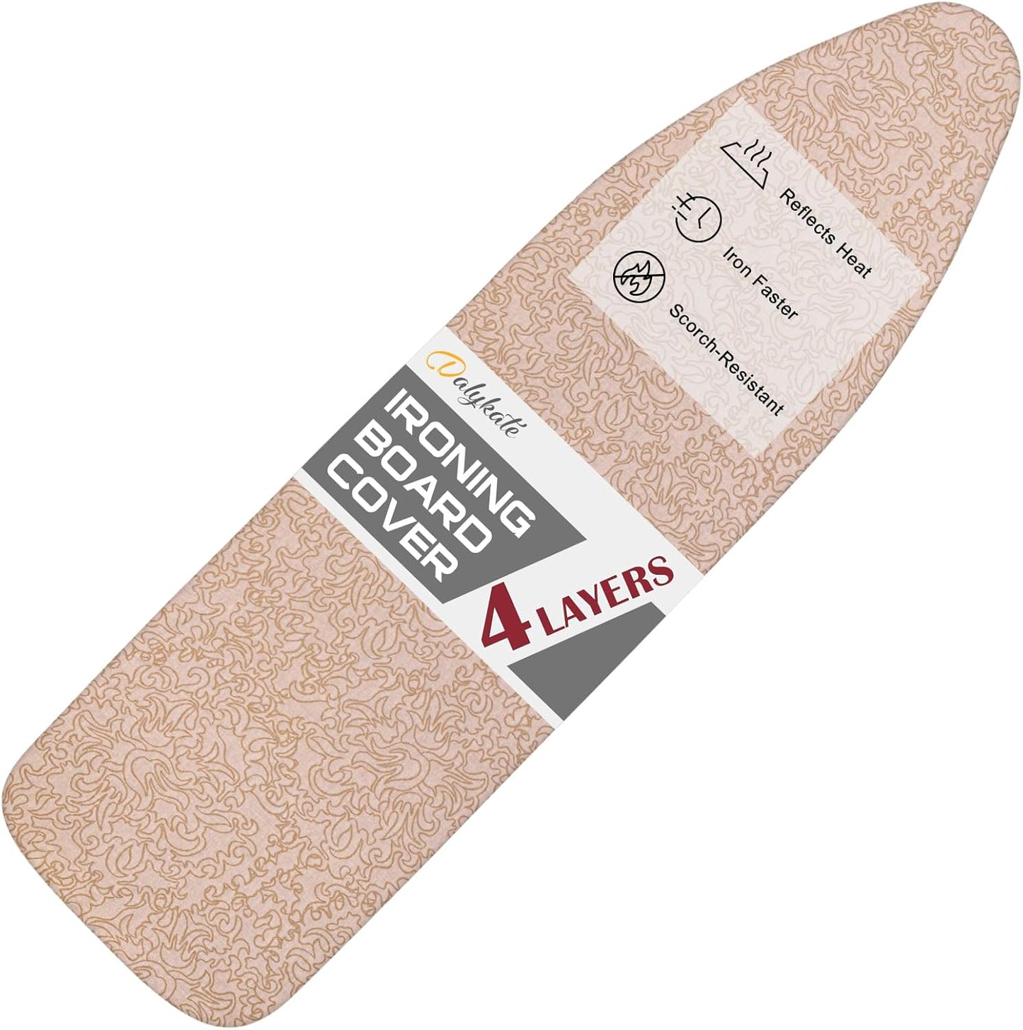 Dalykate Ironing Board Cover 21 x 57 with Scorch and Stain Resistant Thick Padding and Elasticized Edge Ironing Board Covers 4 Fasteners and 1 Protective Scorch Mesh Cloth