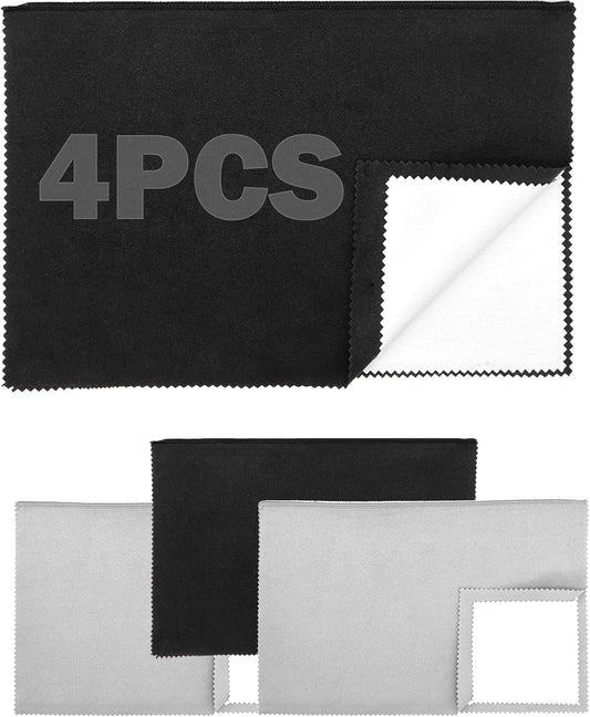 4 PCS Silver polishing Cloth,Jewelry Cleaning Cloth for Sterling Silver, Multi-Layer Silver Jewelry Cleaner Cloth Keep Jewelry Cleaning and Shiny (11'' x 14''*1Pcs, 6'' x 8''*3Pcs) (4PCS)
