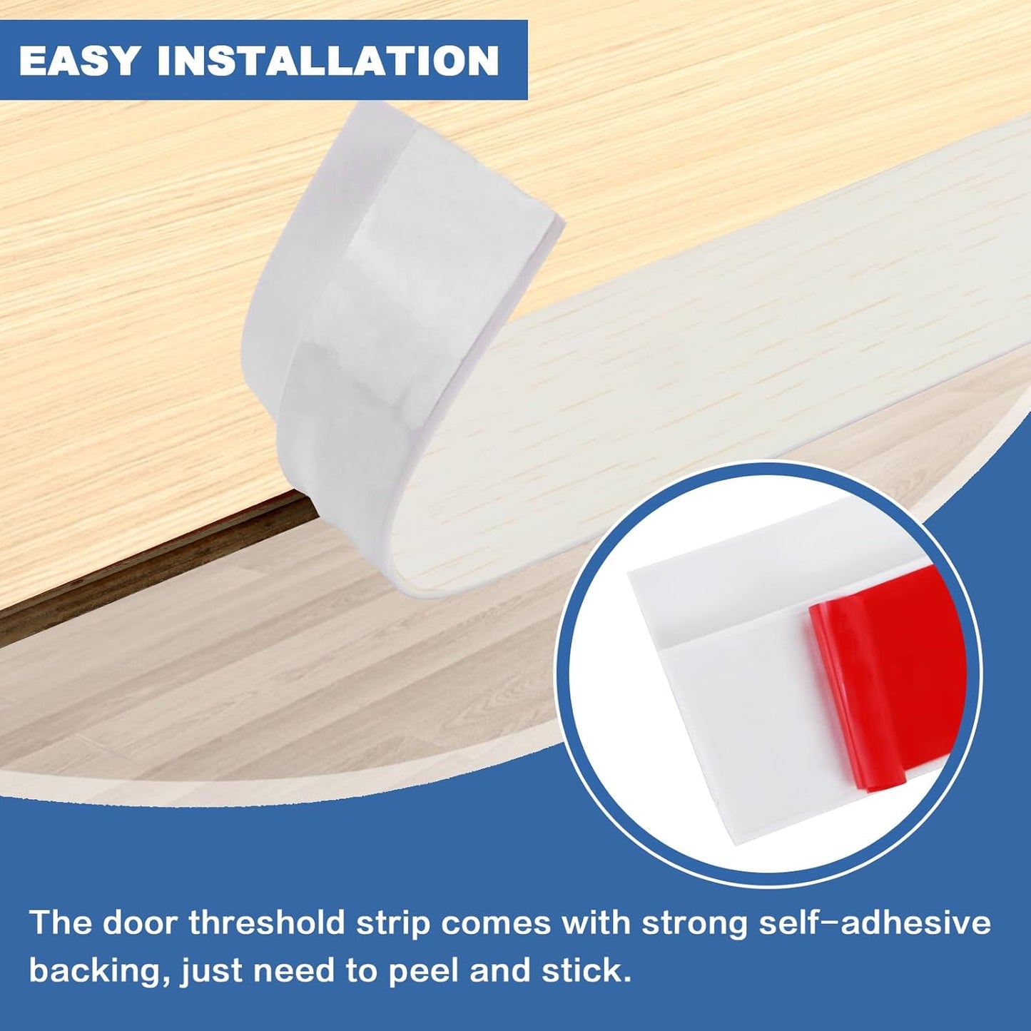 Vinyl Door Threshold Flooring Transition Strip Self Adhesive Carpet Edging Strip for Laminate Doorway Edge Threshold from 2/5" to 3/5" (Beige Wood Grain, 3.3 Ft)