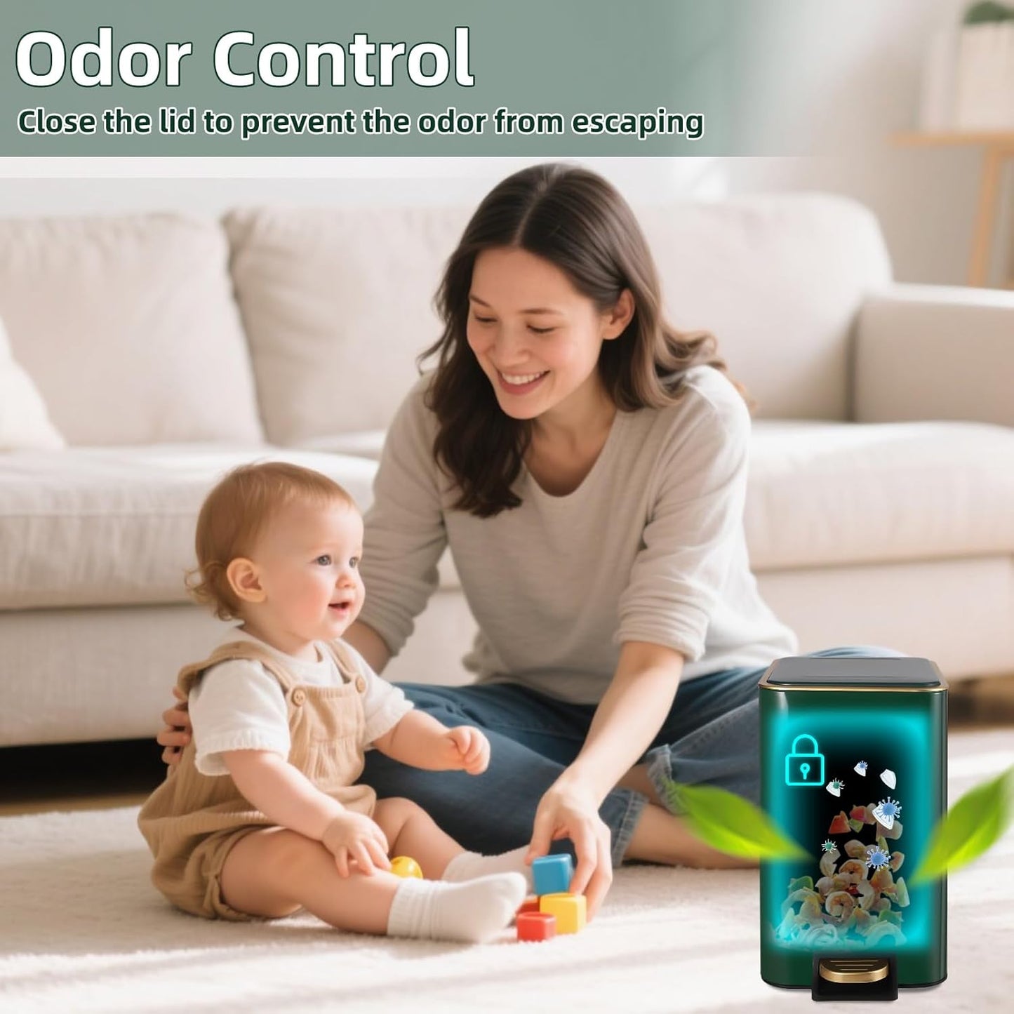 Small Bathroom Trash Can with Lid Soft Close, 1.8 Gallon Stainless Steel Garbage Can with Removable Inner Bucket,80Count Trash Bags, Slim Step Pedal Trash Bins