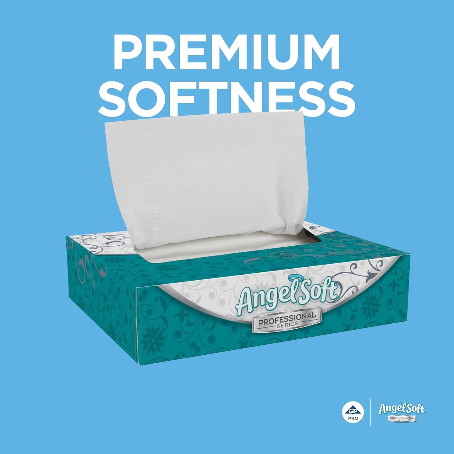 Georgia-Pacific Angel Soft Professional Series 2-Ply Facial Tissue (48550), 50 Sheets Per Box, 60 Tissue Flat Boxes Per Bulk Case