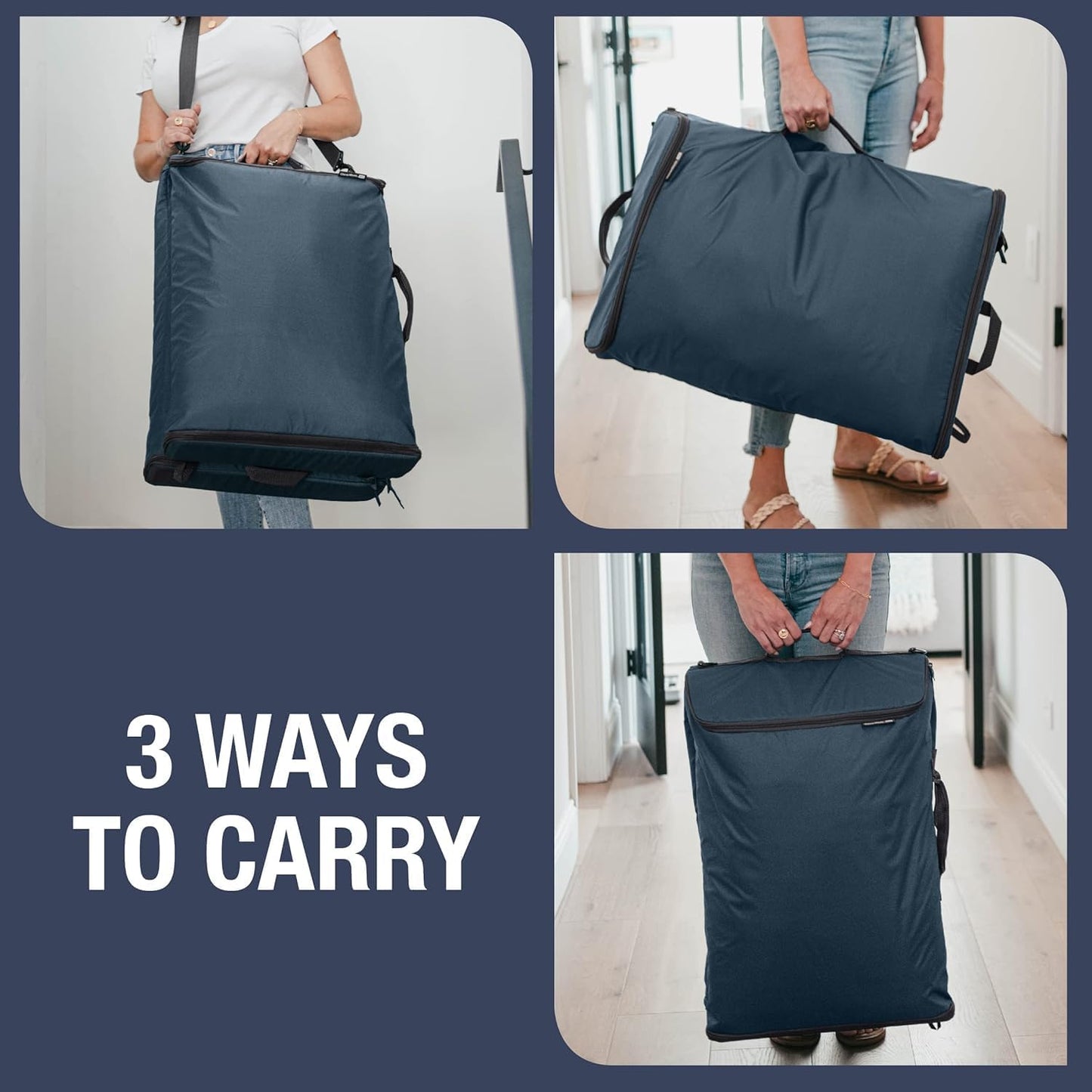 CleverMade Convertible Laundry Hamper Bag - Shadow Gray Stone holds 43L / 40 lbs 2 Compartments - Storage with Handles for Home Organization