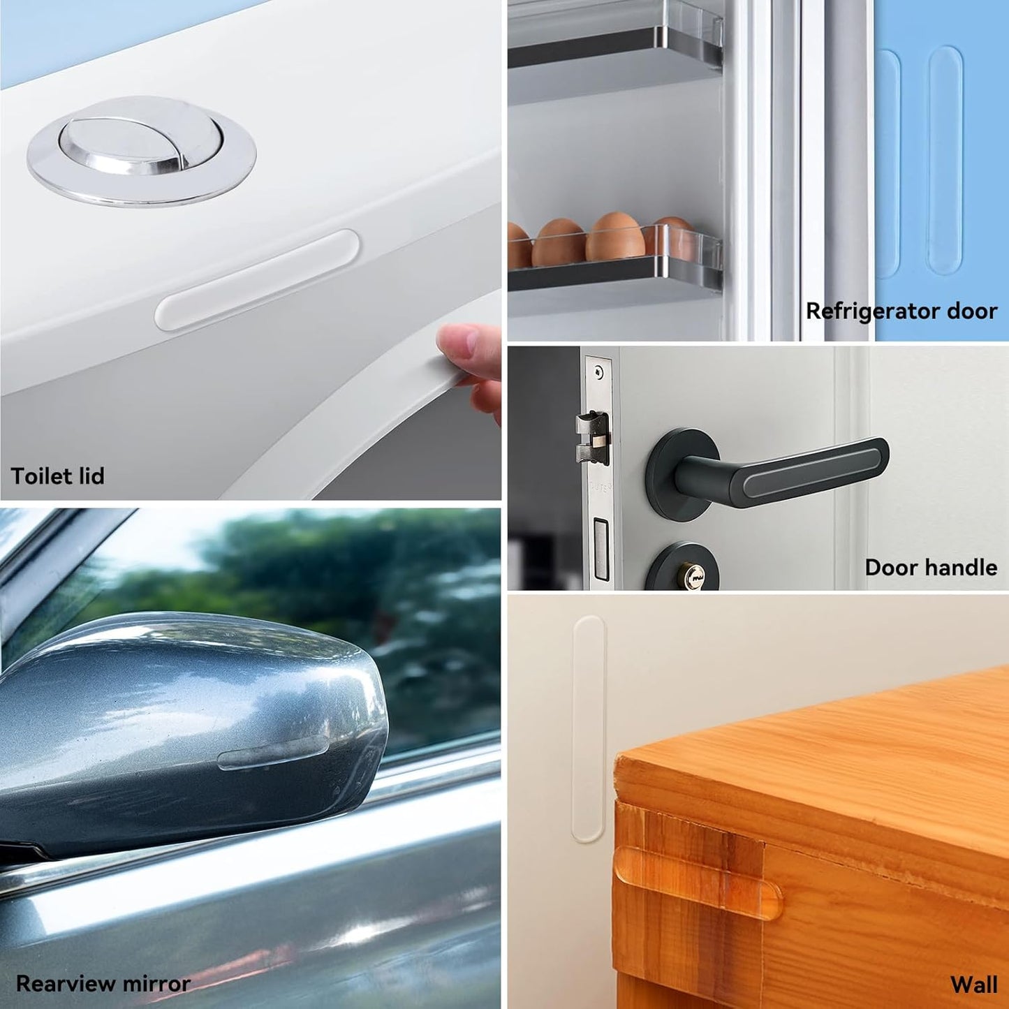 4pcs,Wall Bumpers,Furniture Bumpers,Door Stoppers,Silencing pad,Anti collision pad,Using for Refrigerator door,Entrance doors,Cabinet doors,Toilet covers,Table corners(L, 15*1.5cm(5.9*0.59in)