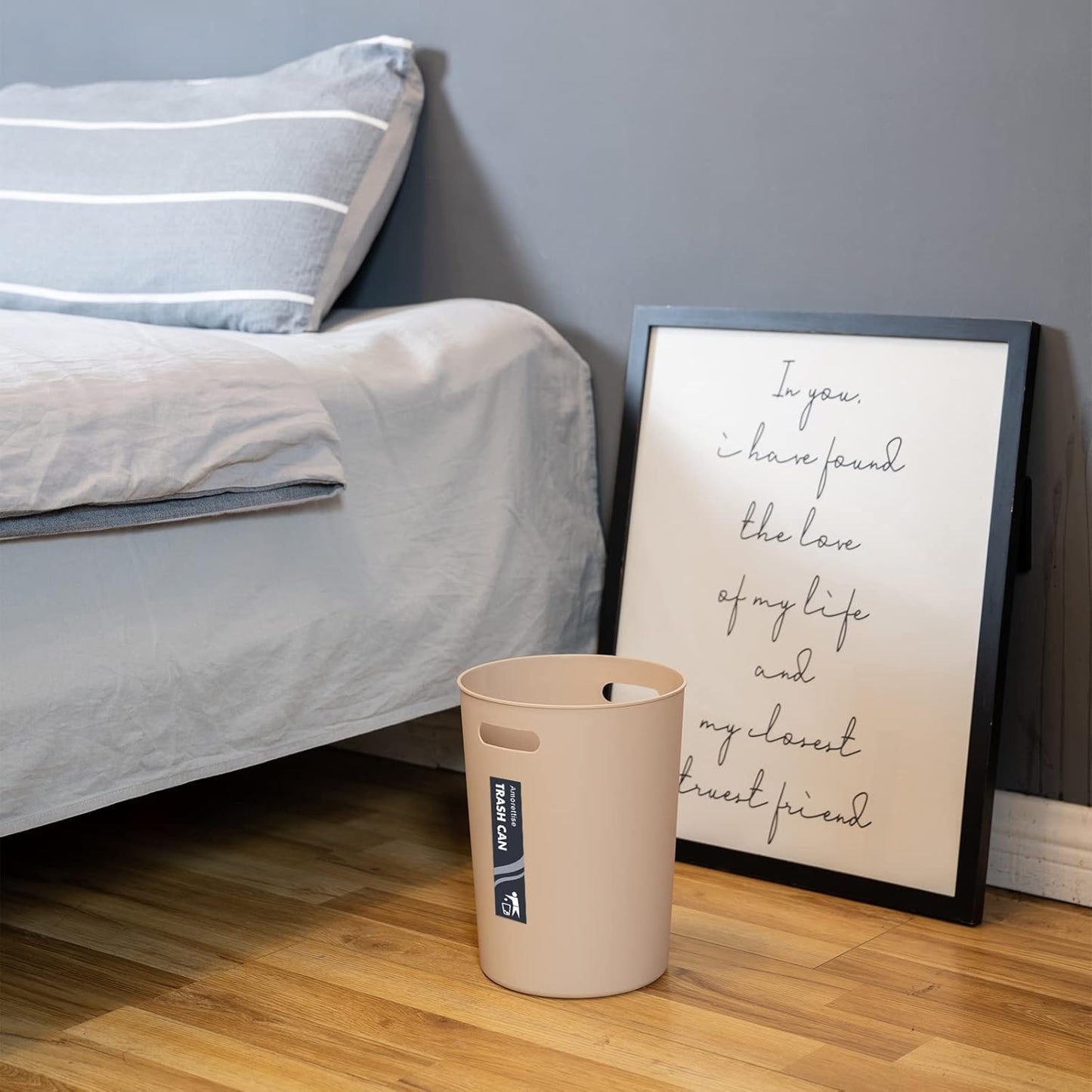 4 Pack Small Trash Can for Bathroom - 3 Gallon/12-Liter Wastebasket, Round Plastic Garbage Container Bin for Bedroom Office.