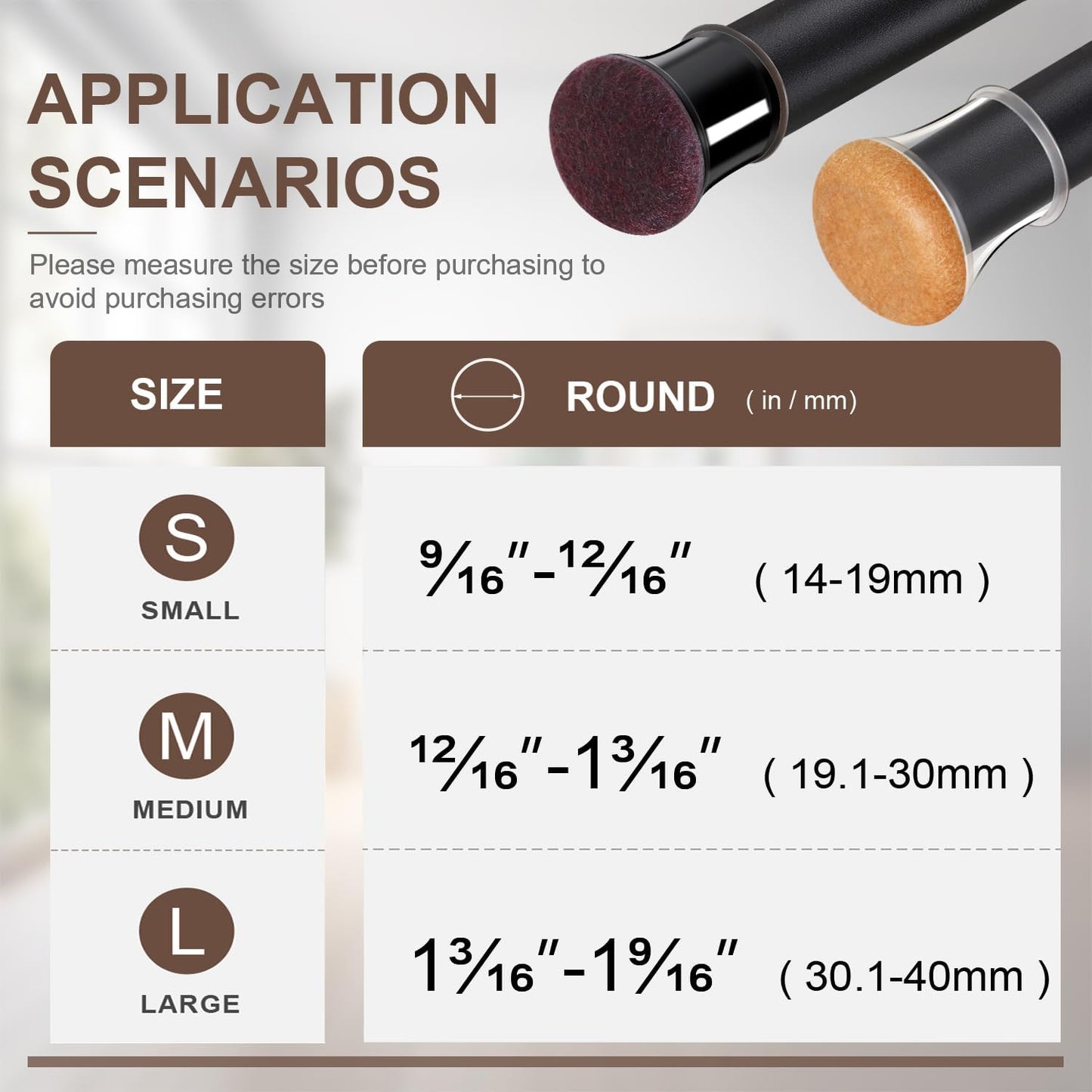 20 Pcs Chair Leg Floor Protectors for Hardwood Floors, Black Rubber Furniture Sliders with Felt, Silicone Furniture Leg Caps Covers, Fit Round Diameter (0.8" to 1.2")