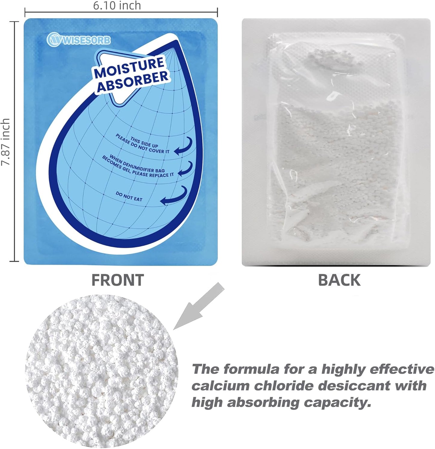 100 Gram 20 Packs Moisture Absorbers, Dehumidifier Bags for Bathrooms, Basements, Rvs, Humidity Packets for Closet