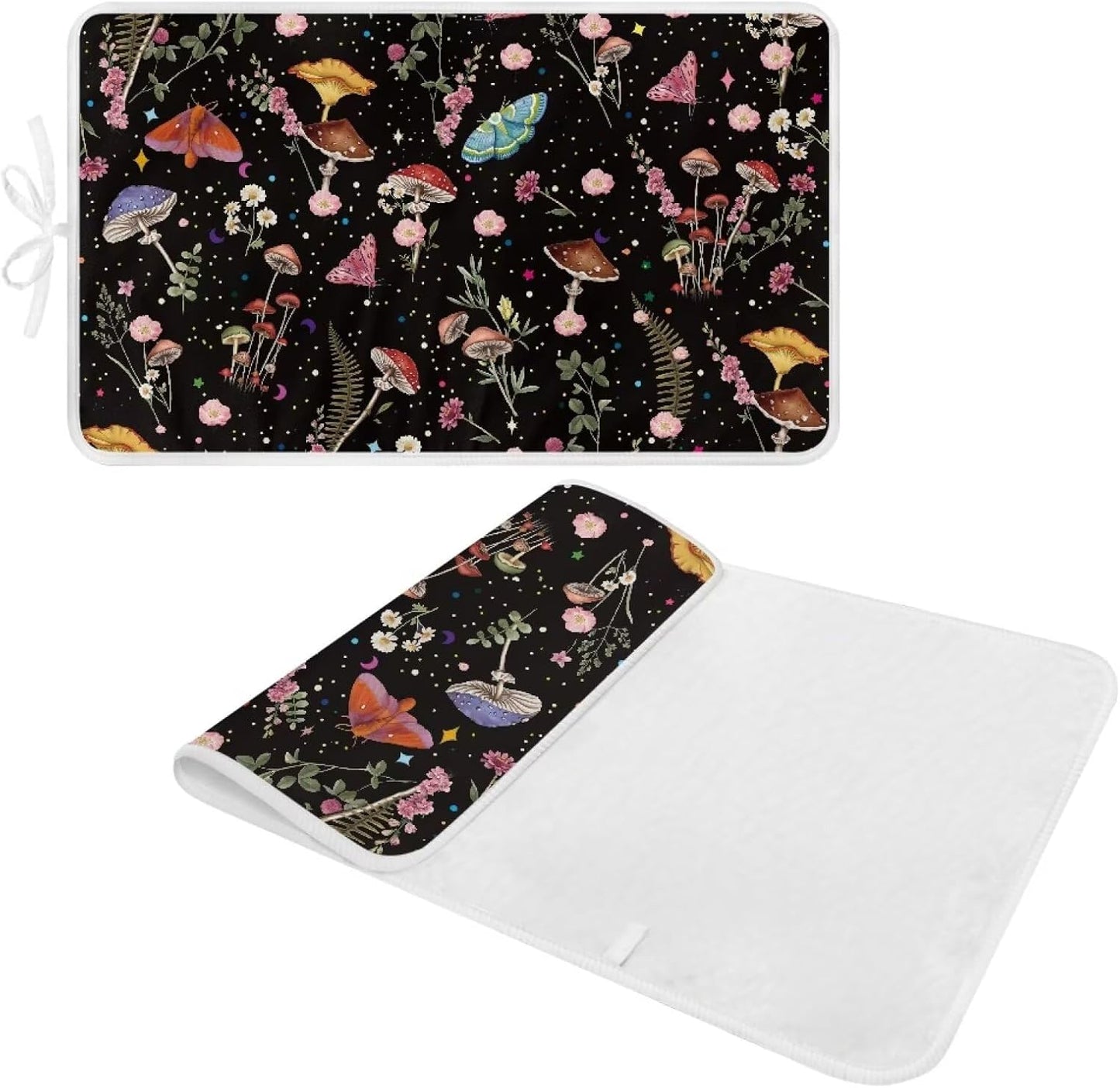 Mushroom Ironing Mat Portable Ironing Pad Blanket for Table Top Heat Resistance Travel Small 32 x 16 Inch Foldable Lightweight Iron Mats for Washer and Dryer