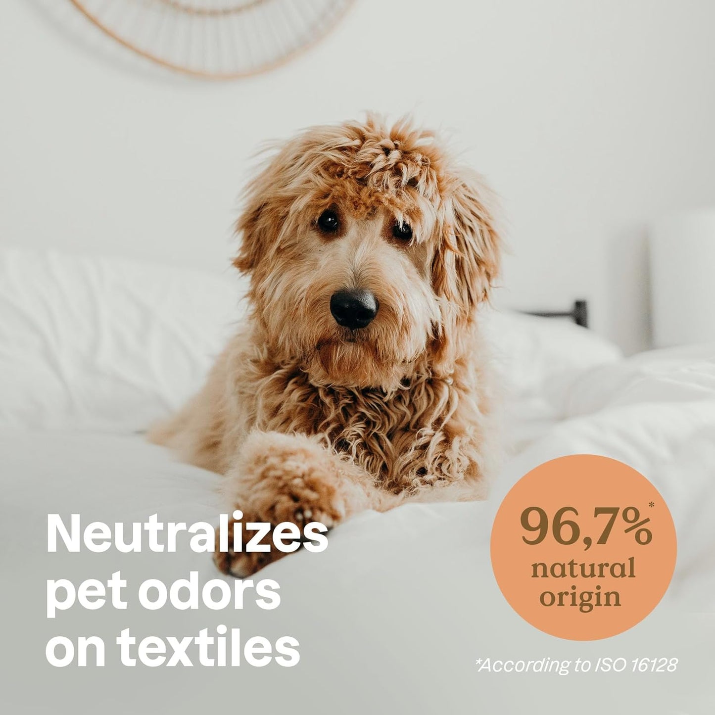 ATTITUDE Fabric Refresher for Pets, Neutralizes Odors, Plant and Mineral-Based Ingredients, Vegan and Cruelty-free, Lavender, 16 Fl Oz