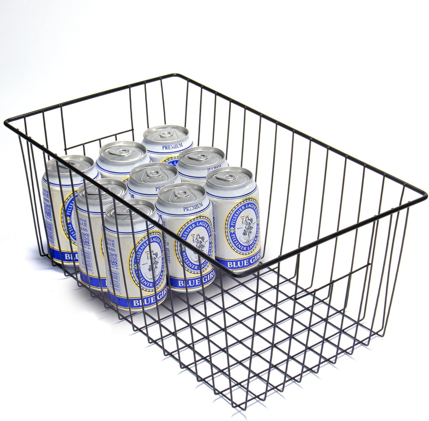 Freezer Organizer Bins, Upright Freezer Baskets for 16, 17, 21 cu.ft Standup Freezer, Durable Freezer Organizer Fully Use Space Improve Air Circulate, 3Pcs, Black