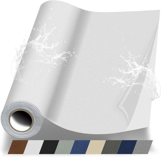 Fabric Repair Patches, 17X79 Inch Canvas Self-Adhesive Fabric Patches Tape Durable, DIY Large Canvas Repair for Sofa, Couches, Furniture, Chair, Clothing （17X79 Inch, White）