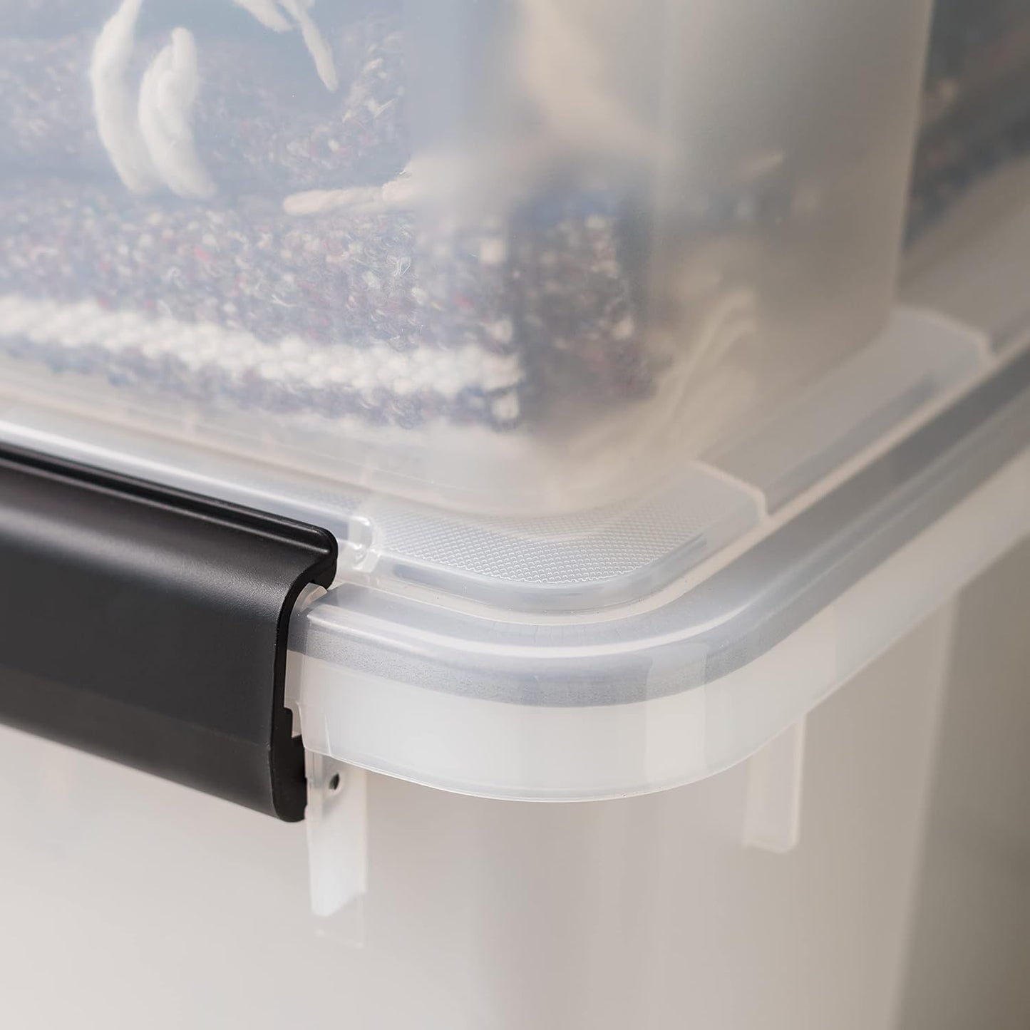 IRIS USA 47 Quart WEATHERPRO Plastic Storage Bins with Lids, Tote Organizing Container with Durable Lid and Seal and Secure Latching Buckles, 6 Pack