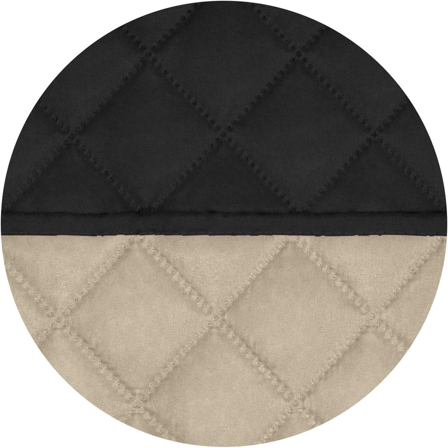 PureFit Reversible Quilted Sofa Cover, Water Resistant Slipcover Furniture Protector, Washable Couch Cover with Non Slip and Elastic Straps for Kids, Dogs, Pets (XX Large, Black/Beige)
