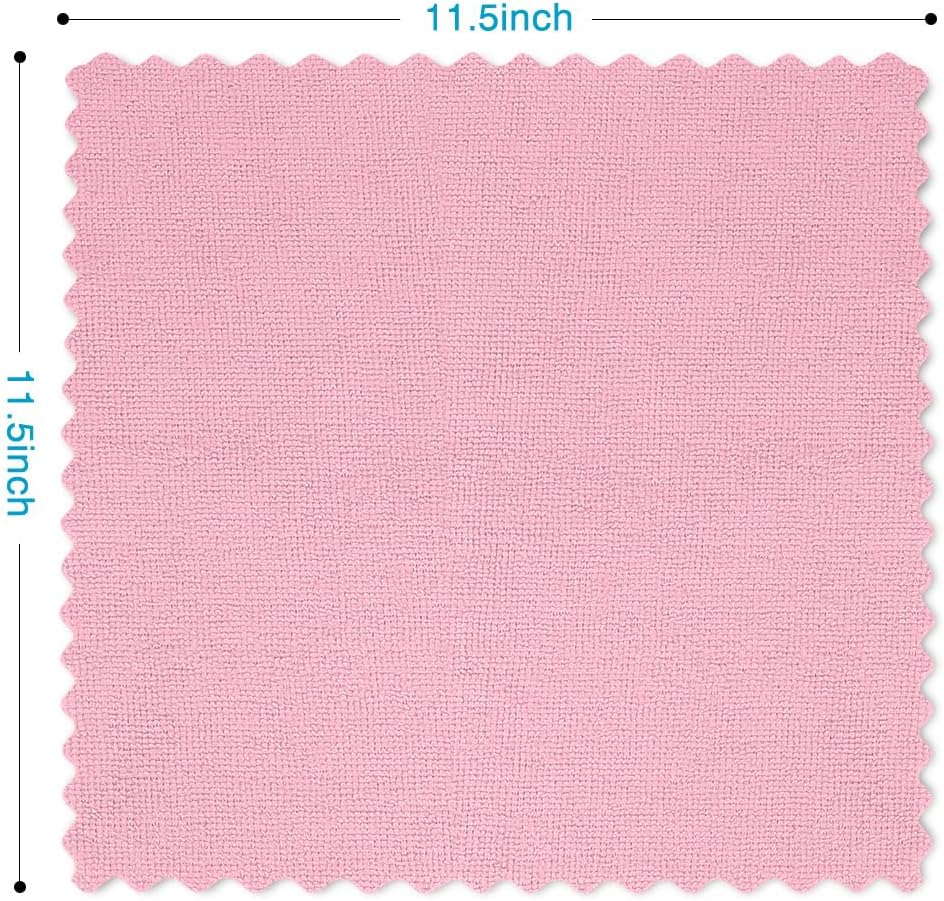 Orighty Microfiber Cleaning Cloth, 24 Pack Highly Absorbent Cleaning Supplies, Reusable Clean Rags for House, Microfiber Cloth for Kitchen, Window, Car Care, 11.5x11.5 inch Pink