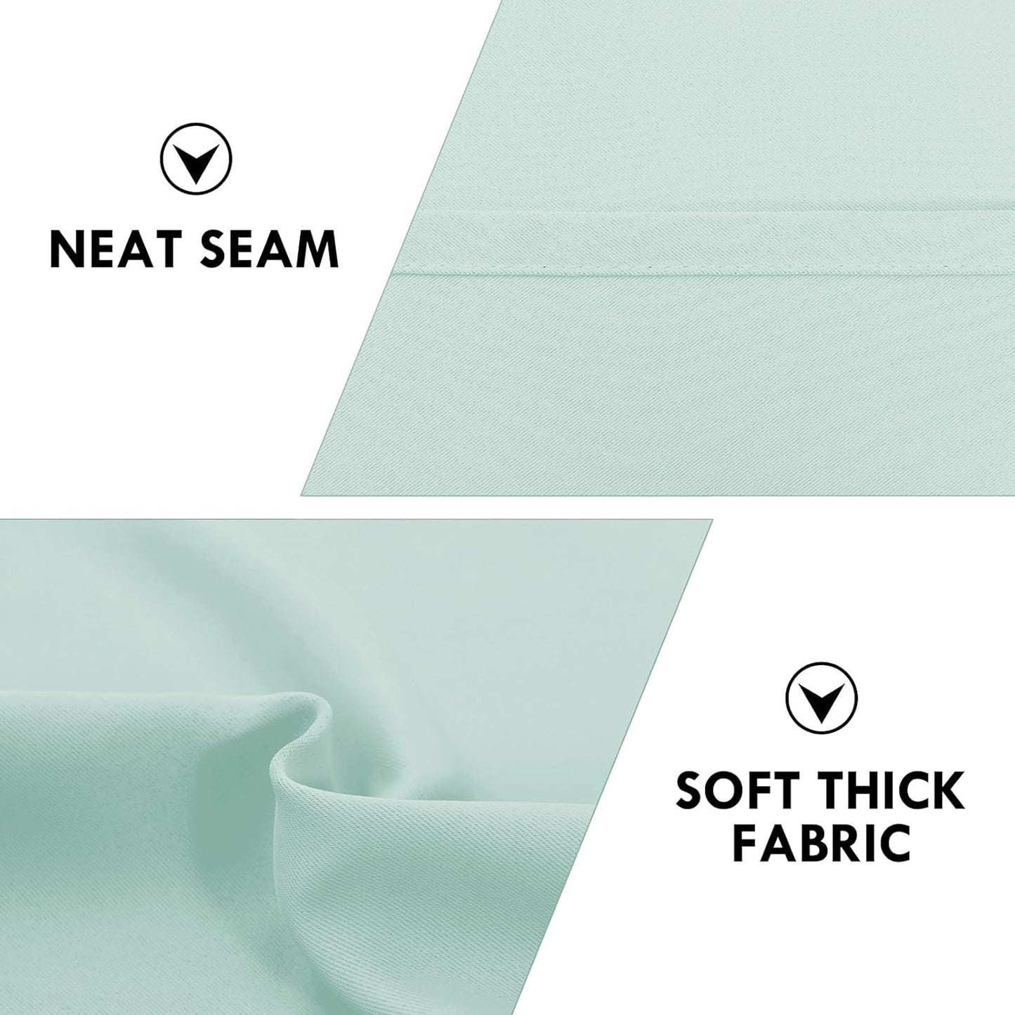 DWCN Blackout Curtains for Living Room Thermal Insulated, Energy Saving & Noise Reducing Bedroom Curtains, Mint Green, W 42x L 54 Inch, Set of 2 Rod Pocket Curtain Panels