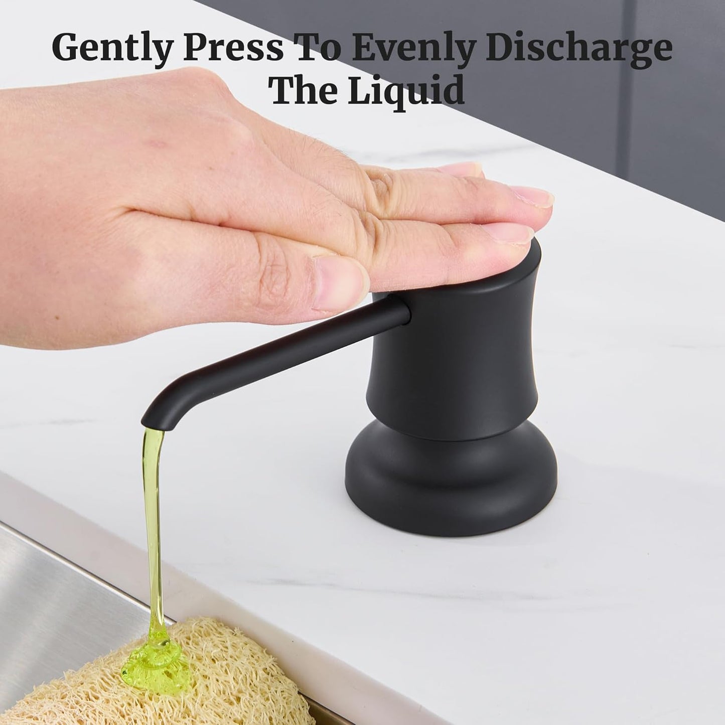 Ultimate Unicorn Soap Dispenser (Matte Black) for Kitchen Sink, with Liquid Hand & Dish Bottle.