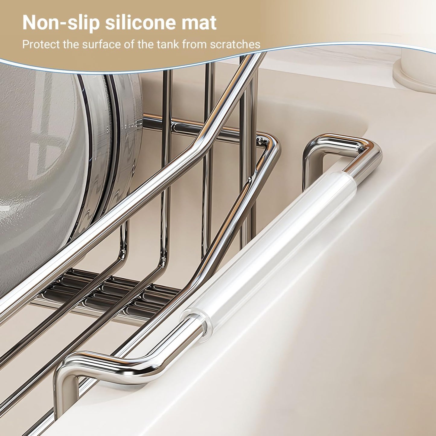 304 Stainless Steel Over Sink Counter Top Perfect Dish Drainer, Extendable Drainage Basket Drying Rack for Fruit, Vegetables, and Dishes - Corrosion-Resistant, Space-Saving