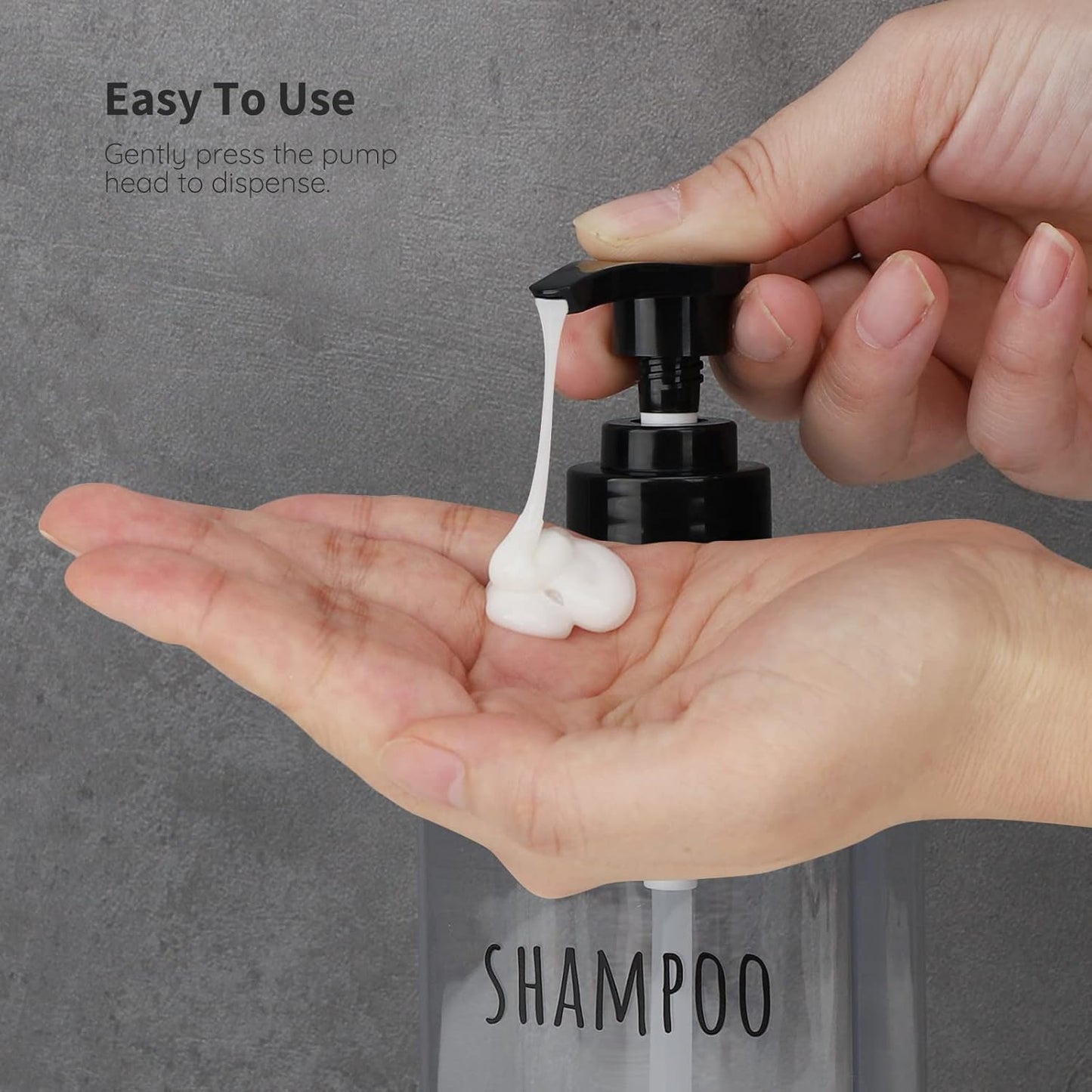 Segbeauty Clear Square Shampoo Bottles, 3pcs 16.9oz Refillable Plastic Lotion Dispenser with Pump, 500ml Empty Reusable Bathroom Shower Bottle Dispense Shampoo Conditioner Body Soap Liquid Gel
