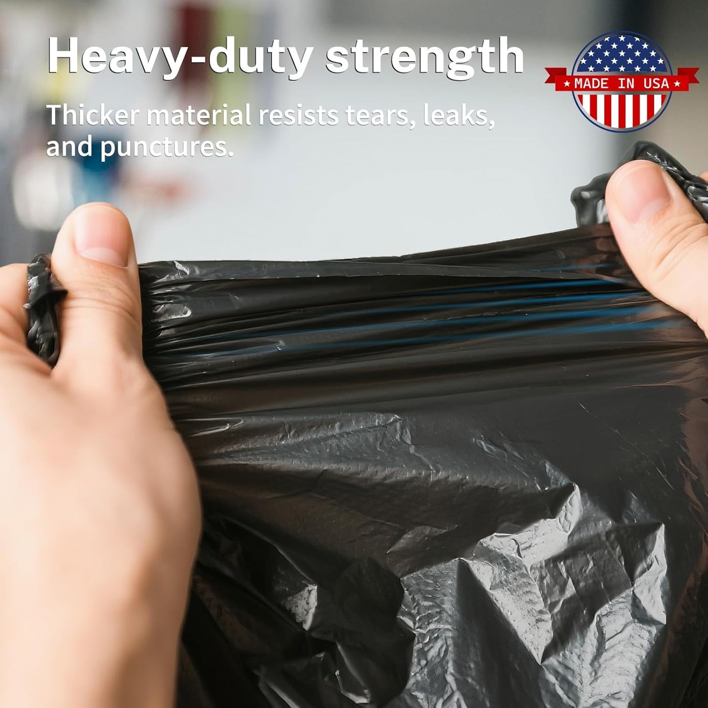 Heavy Duty Trash Bags 55-60 Gallon, Black - 100 Count Bulk Pack | 38" x 58" | Durable & Tear-Resistant Garbage Bags for Home, Commercial, Construction & Outdoor Use | Made in USA