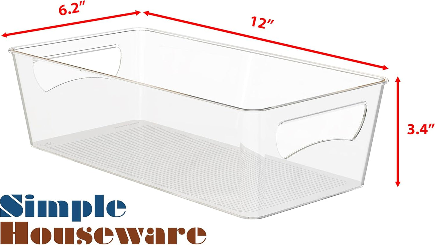Simple Houseware Kitchen Can Organizer Clear Bin for Cabinet/Pantry/Refrigerator/Freezer/Fridge