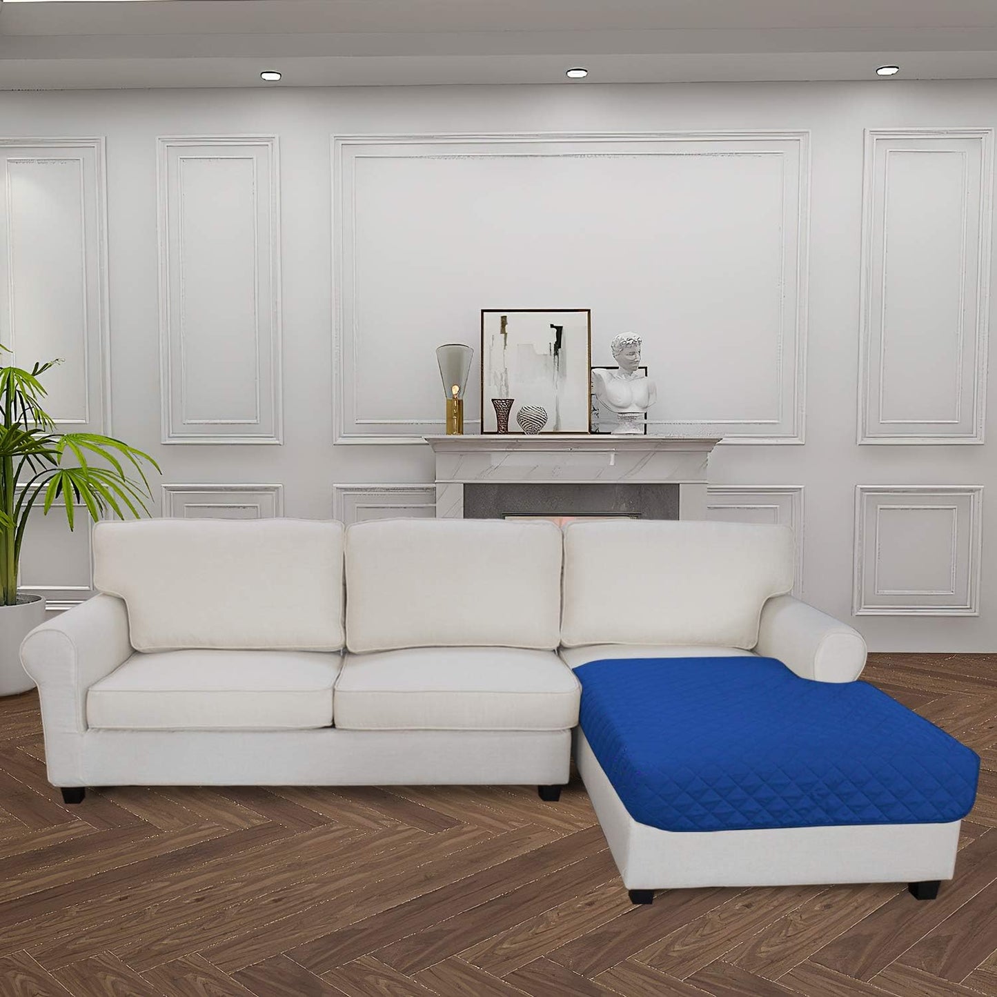 Easy-Going Sectional Couch Covers for Dogs L Shape Sofa Cover Reversible Sofa Slipcover Chaise Lounge Cover Furniture Protector Cover for Pets Dog Cat (42 x 52 inches, Classic Blue/Classic Blue)