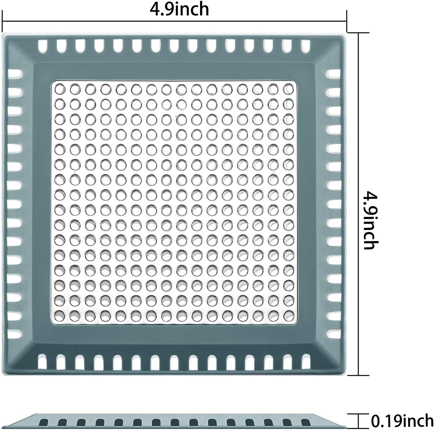 Hair Catcher/Drain Strainer/Shower Drain Cover for Bathroom Floor Drain, Stainless Steel and Silicone (Patented Product)
