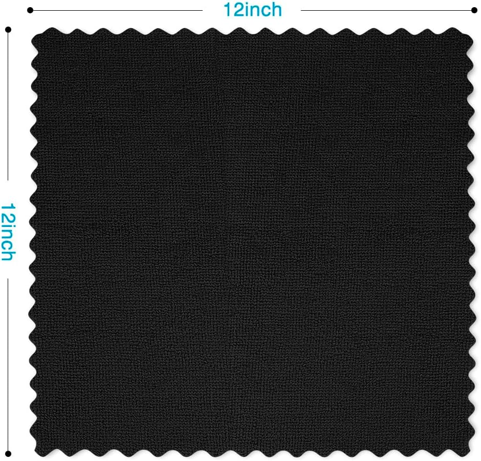 Orighty Black Microfiber Cleaning Cloth, 100 Pack Highly Absorbent Cleaning Supplies, Lint Free Kitchen Towels Cleaning Rags, Microfiber Towels for Cars, House, Window, 12x12 inch