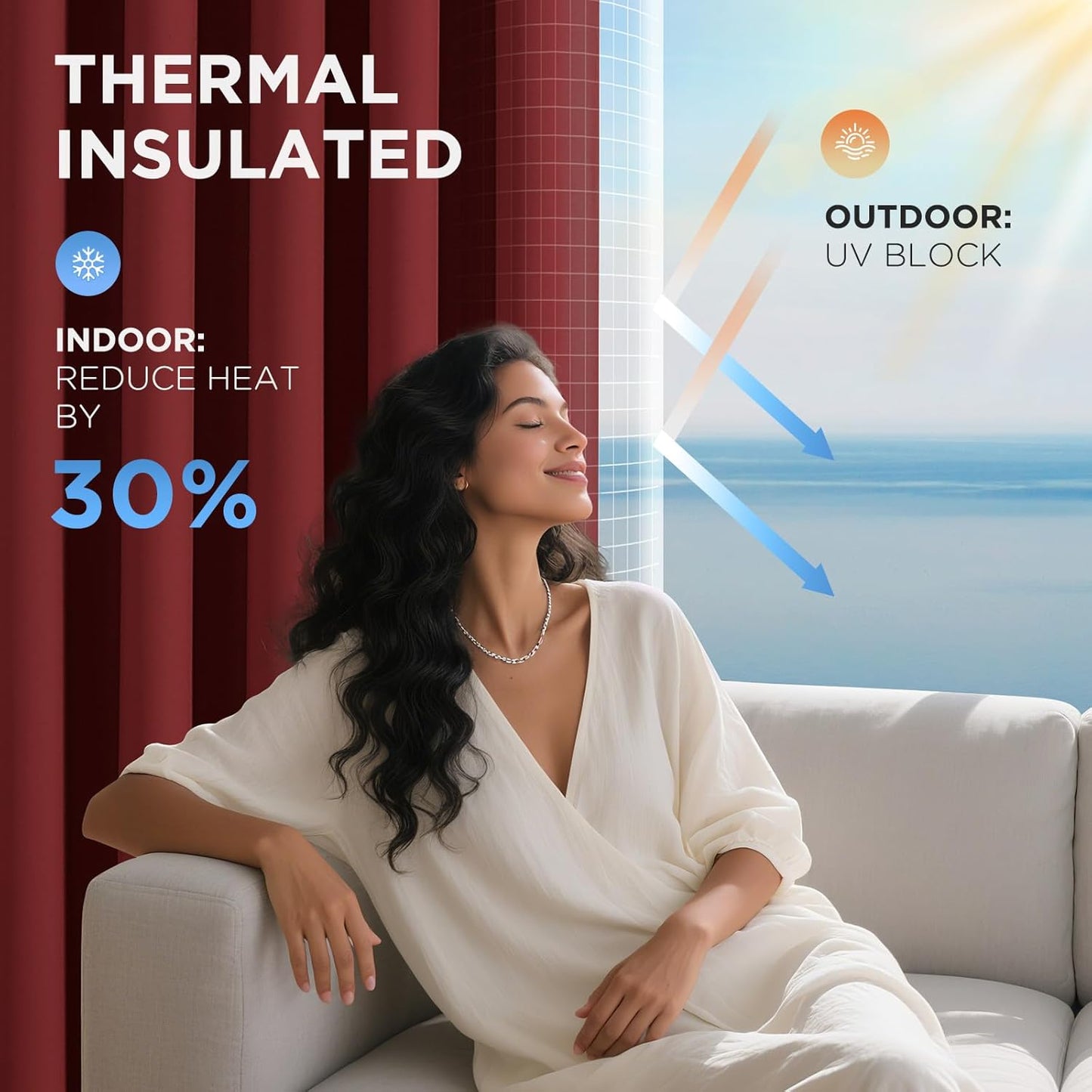 Joydeco Blackout Door Curtain for Doorway Privacy 78 Inches Long, Grommet Closet Curtain for Open Closet, Room Divider for Bedroom Living Room (Burgundy Red, 40Wx78L, 1 Panel)