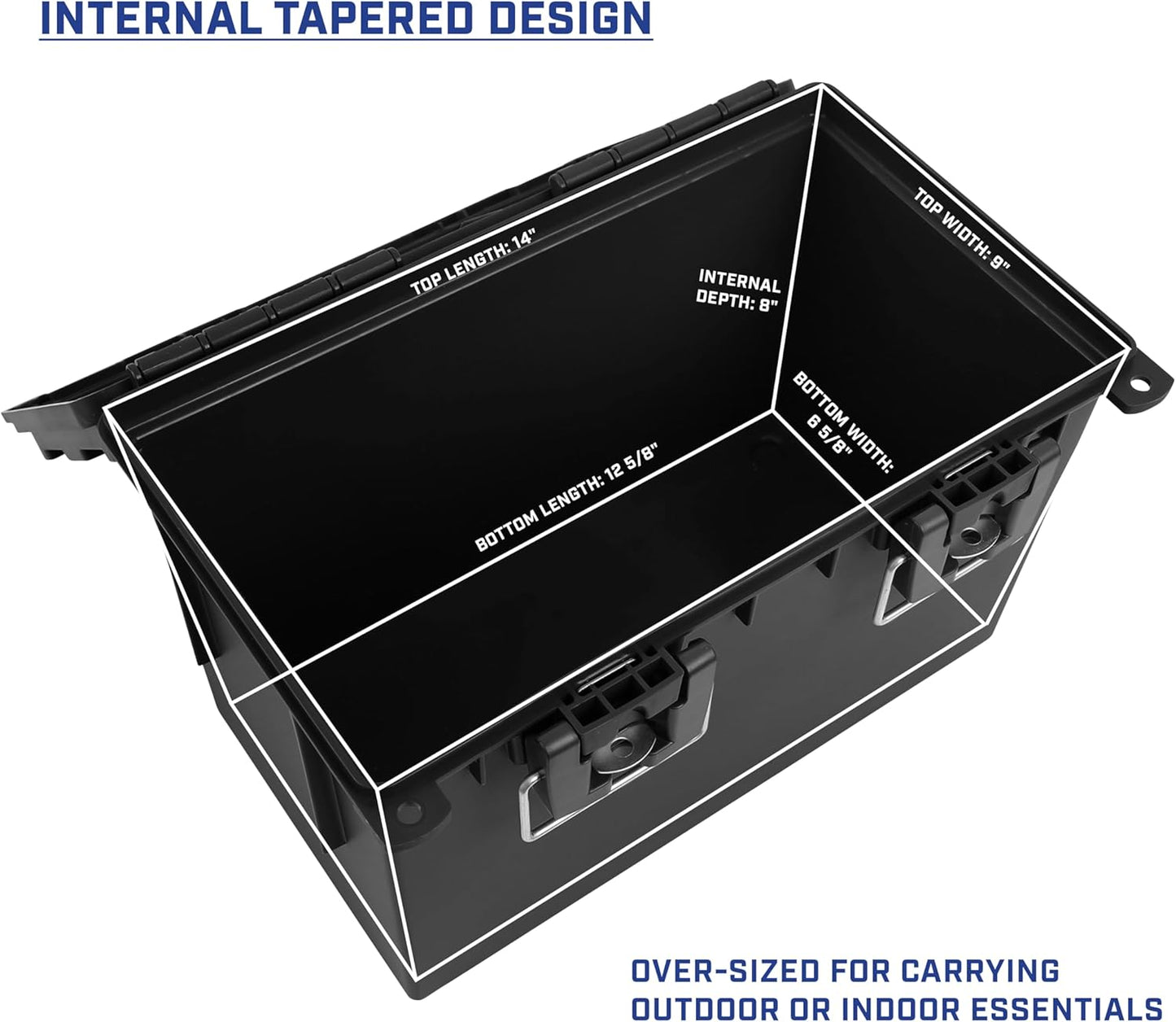 Sheffield 12764 XL Storage Bins With Lids, 4-Pack Stackable Storage Bins, Made in USA, Lockable and Water-Resistant Containers with Lids, Plastic Containers for Home, Classroom, and Dorm